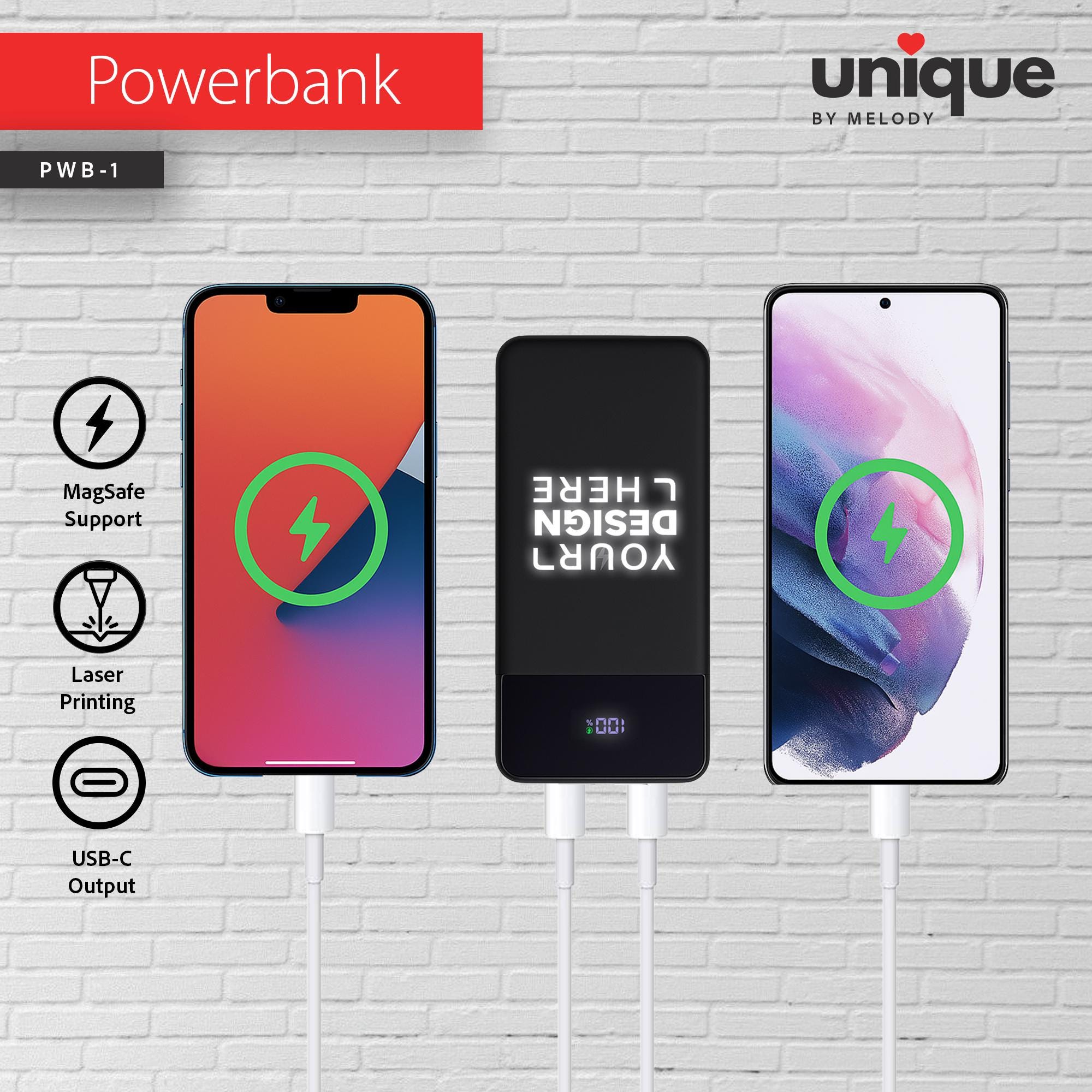 Light-Up Logo Powerbank Gift Set, Promotional MagSafe Charger, Bulk Corporate Gift for Business Event Client Conference Employee Exhibition