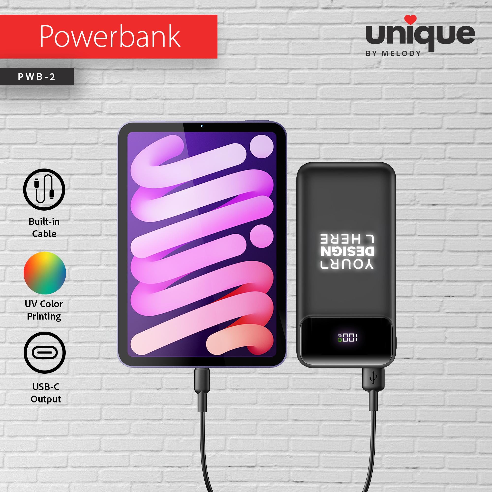 10,000mAh PD Power Bank & Light-Up Cable Gift Set, Custom Logo Corporate Tech Bundle, Personalized Fast Charger, Promo Bulk Business Gifts