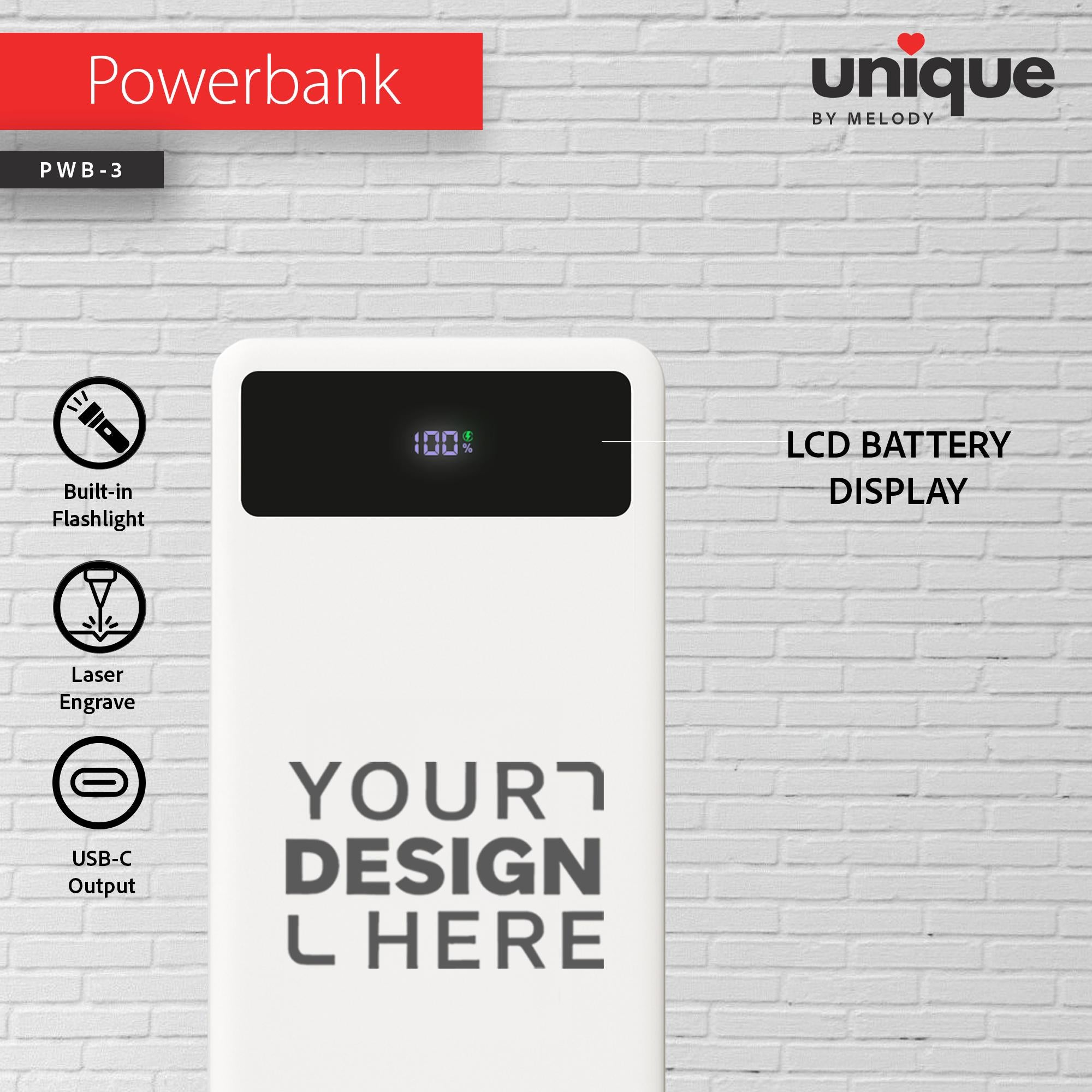 Personalized Portable Charger Affordable, Customized Company Logo Mobile Charger, Corporate Holiday Gift Bulk Orders, Custom USB-C Powerbank