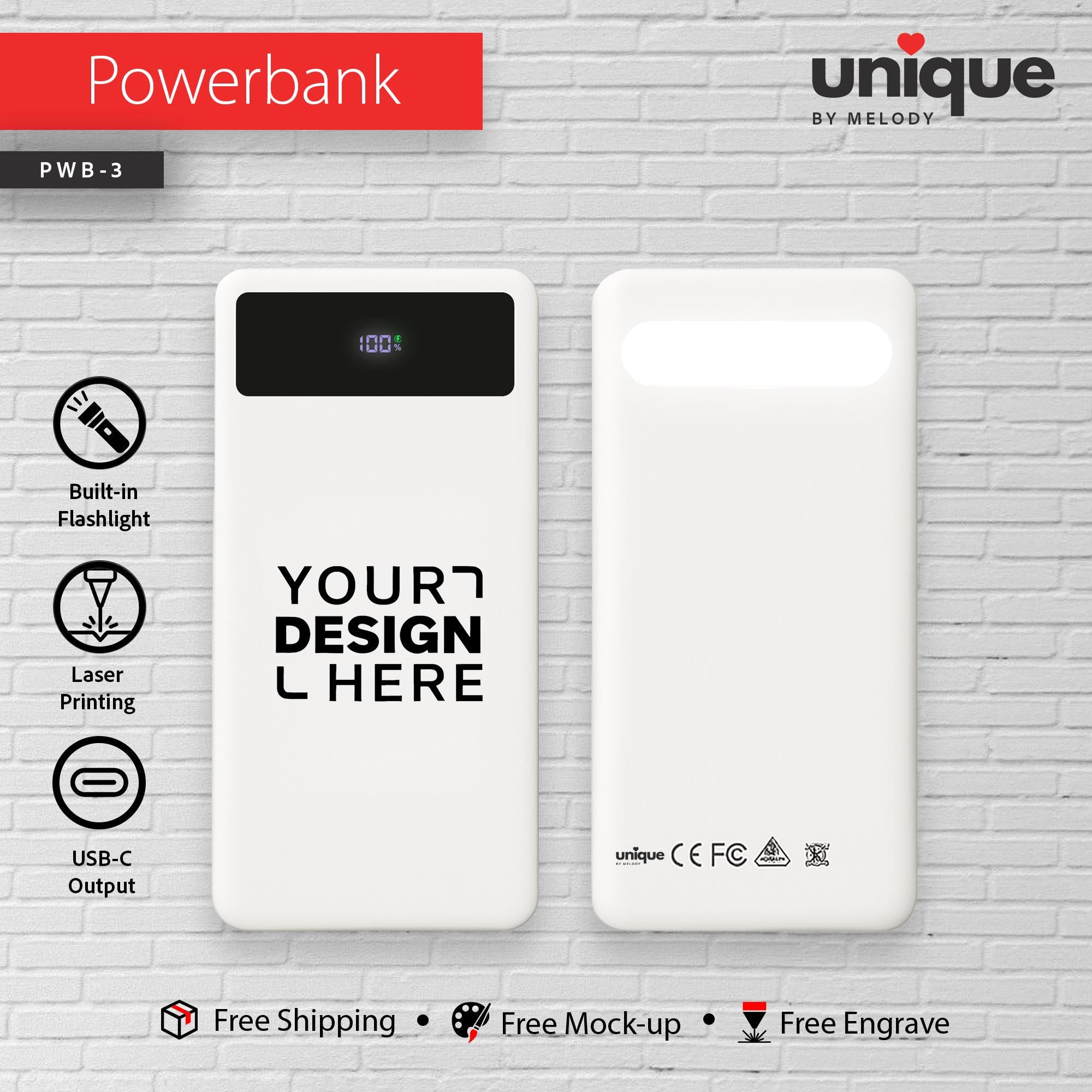 Pearl White PD Power Bank & Light-Up Cable Gift Set, Custom Logo Corporate Tech Bundle, Personalized Fast Charger, Promo Bulk Holiday Gift