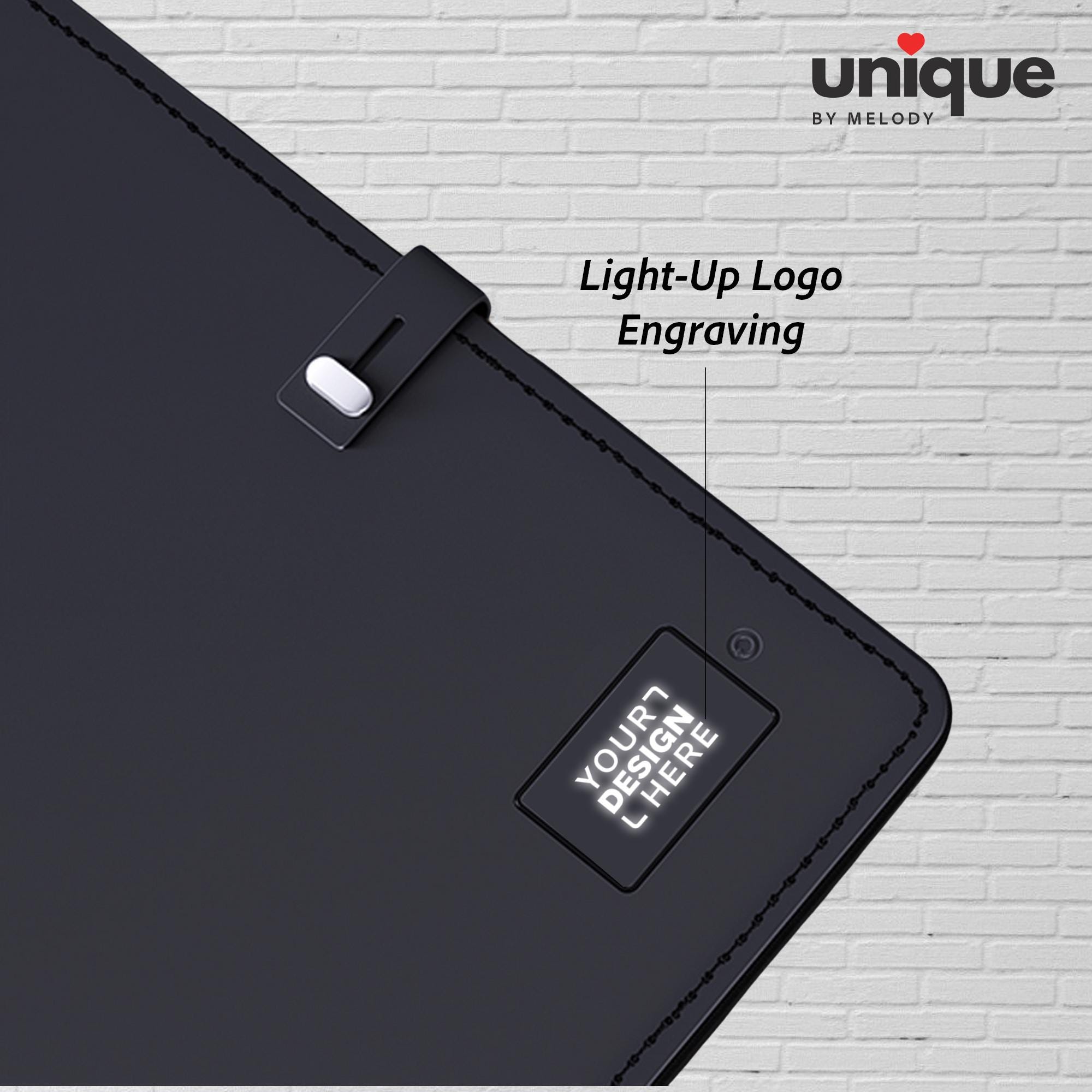 Personalized Light-Up Logo Tech A4 Portfolio, Promotional Custom Company Notebook Organizer, Refillable Journal, Corporate Holiday Bulk Gift