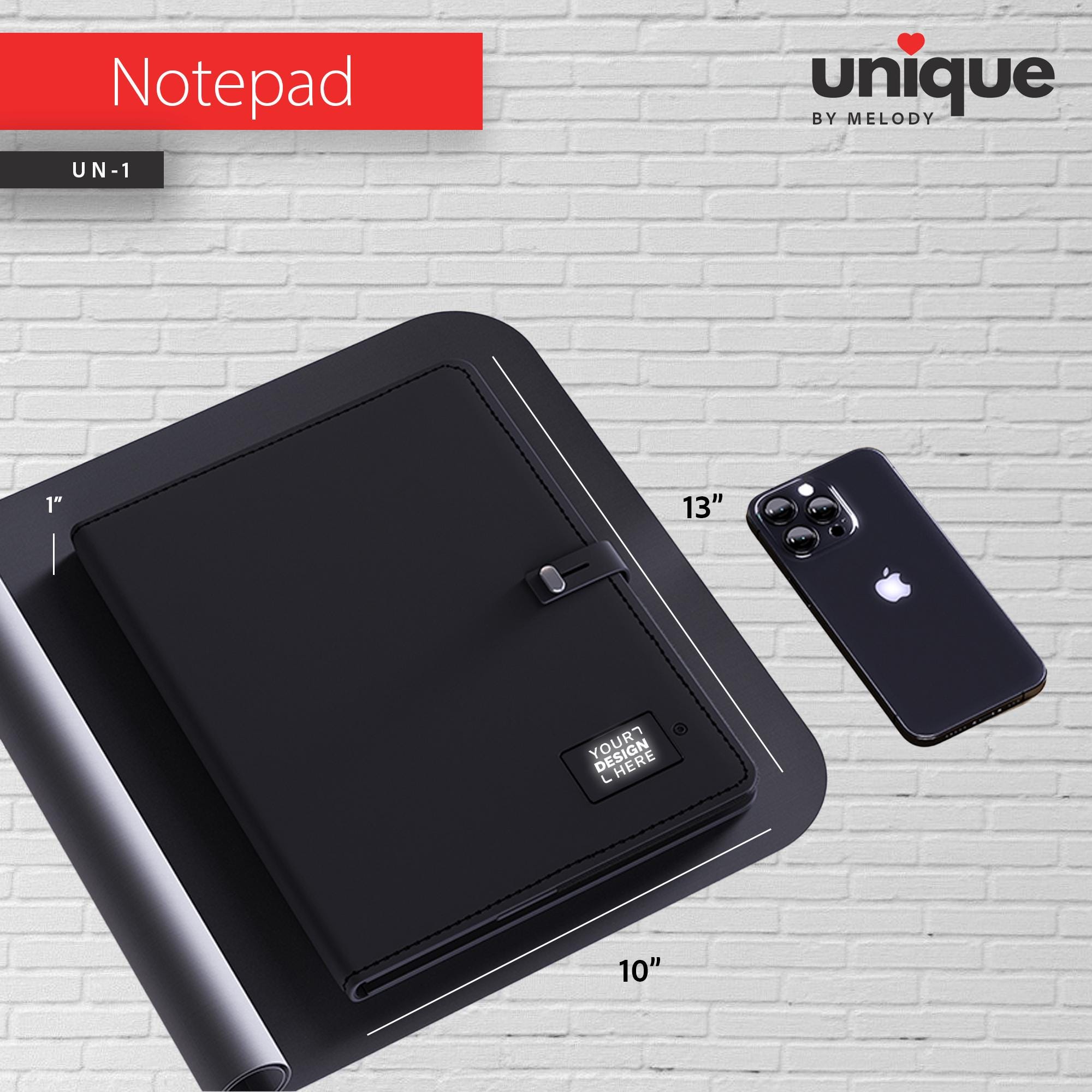 Personalized Portfolio Light-Up Tech A4 & Cable Gift Set, Custom Logo Corporate Notebook Organizer, Refillable Powerbank Bulk Business Gift