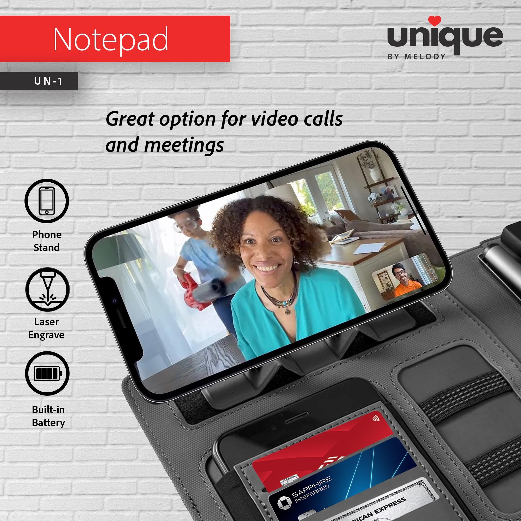 Personalized Light-Up Logo Tech A4 Portfolio, Promotional Custom Company Notebook Organizer, Refillable Journal, Corporate Holiday Bulk Gift