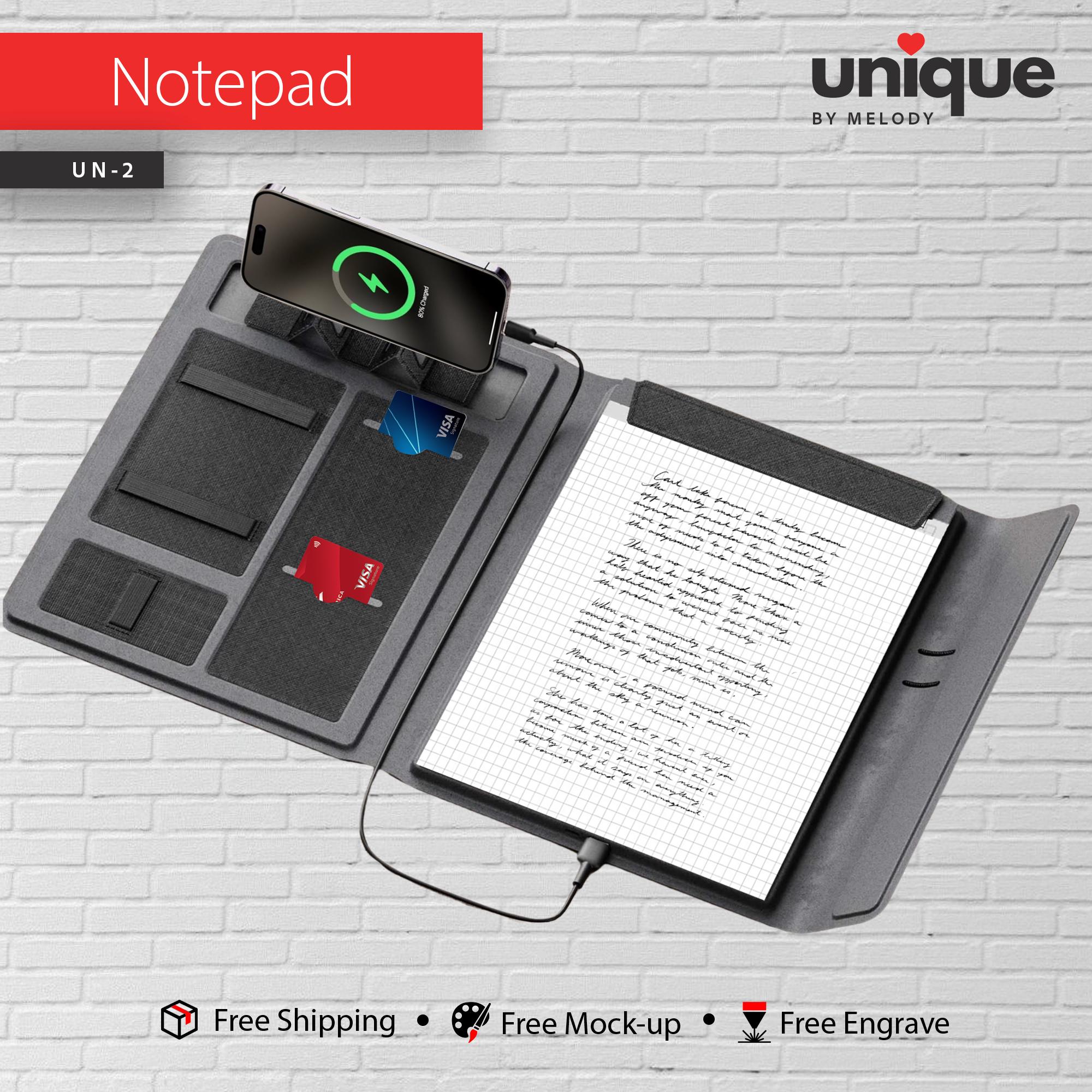 Personalized Laser Engraved Logo Tech A4 Portfolio, Custom Company Notebook Organizer, Company Logo Refillable Journal, Corporate Bulk Gift