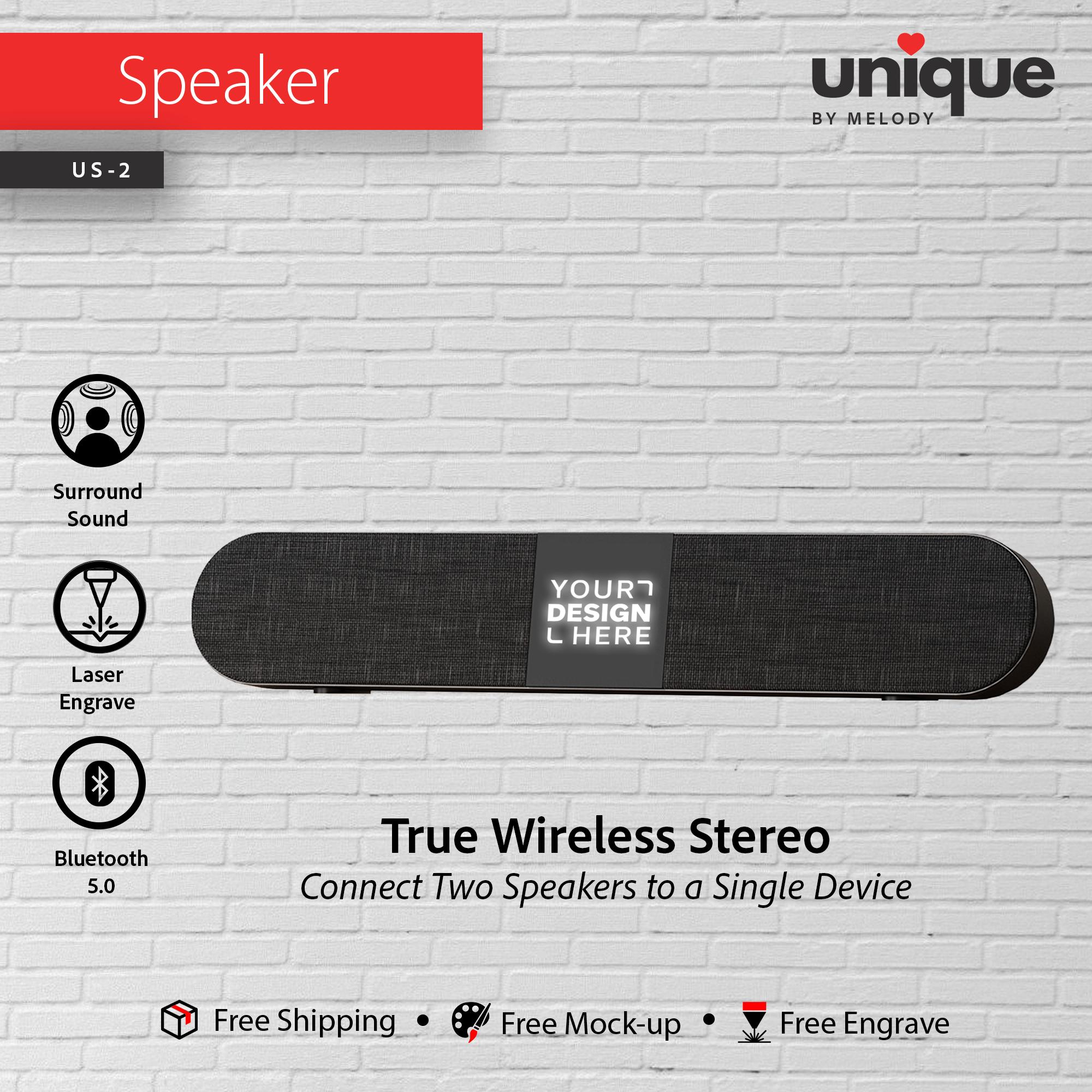 Light-Up Soundbar & Cable Gift Set, Custom Logo Corporate Tech Bundle, Personalized Wireless Speaker, Promotional Bulk Business Holiday Gift