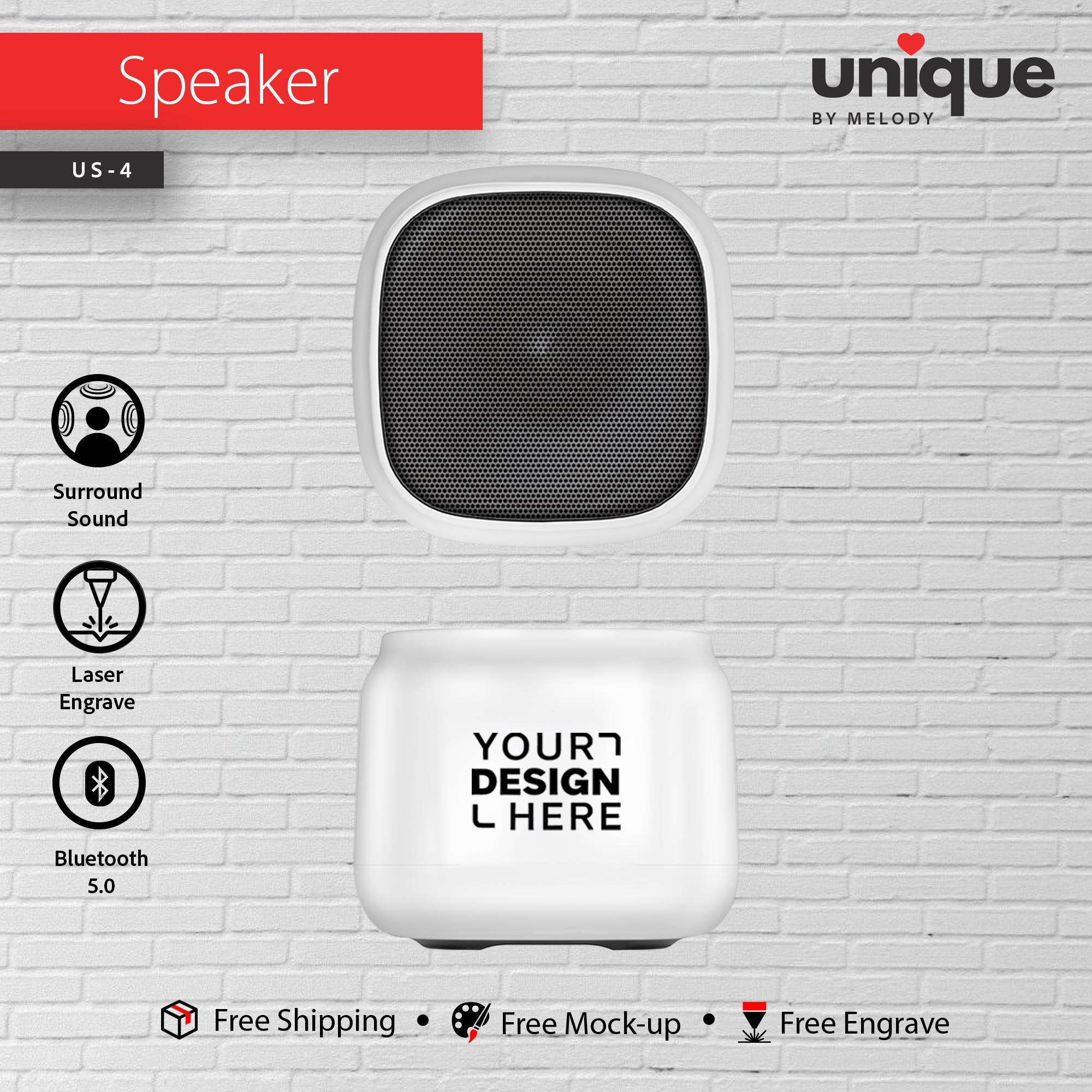 Custom Logo Portable Bluetooth Speaker, Personalized Corporate Event Giveaway, Promotional Tech Gift, Affordable Business Bulk Orders