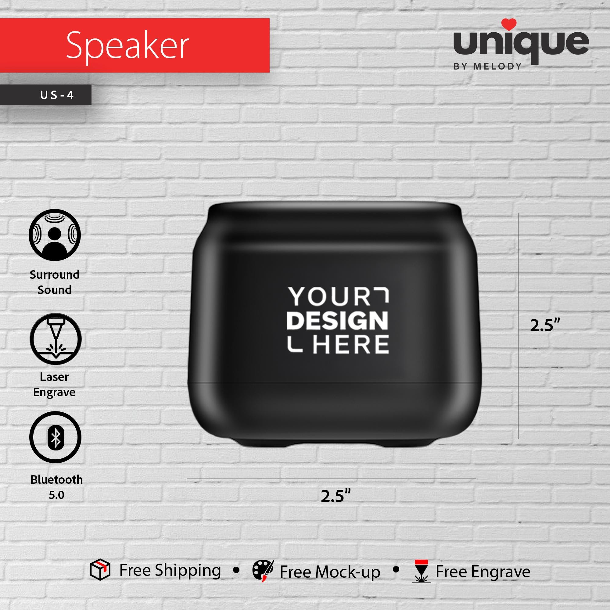 Custom Logo Portable Bluetooth Speaker, Personalized Corporate Event Giveaway, Promotional Tech Gift, Affordable Business Bulk Orders