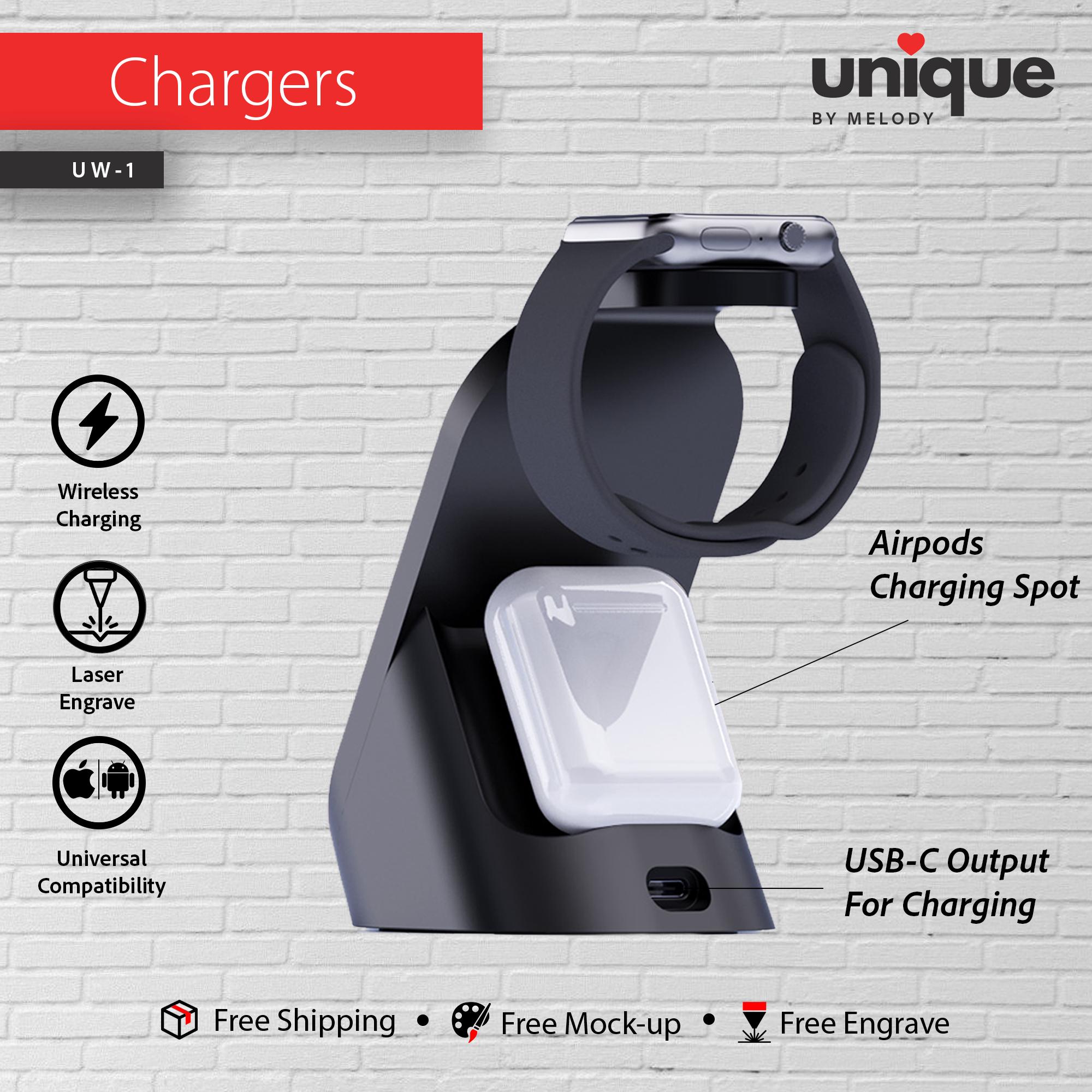 Personalized Light-Up 3-in-1 Wireless Charger, Custom Logo Desktop Charging Dock, Corporate Holiday Tech Gift, Company Promo Bulk Order