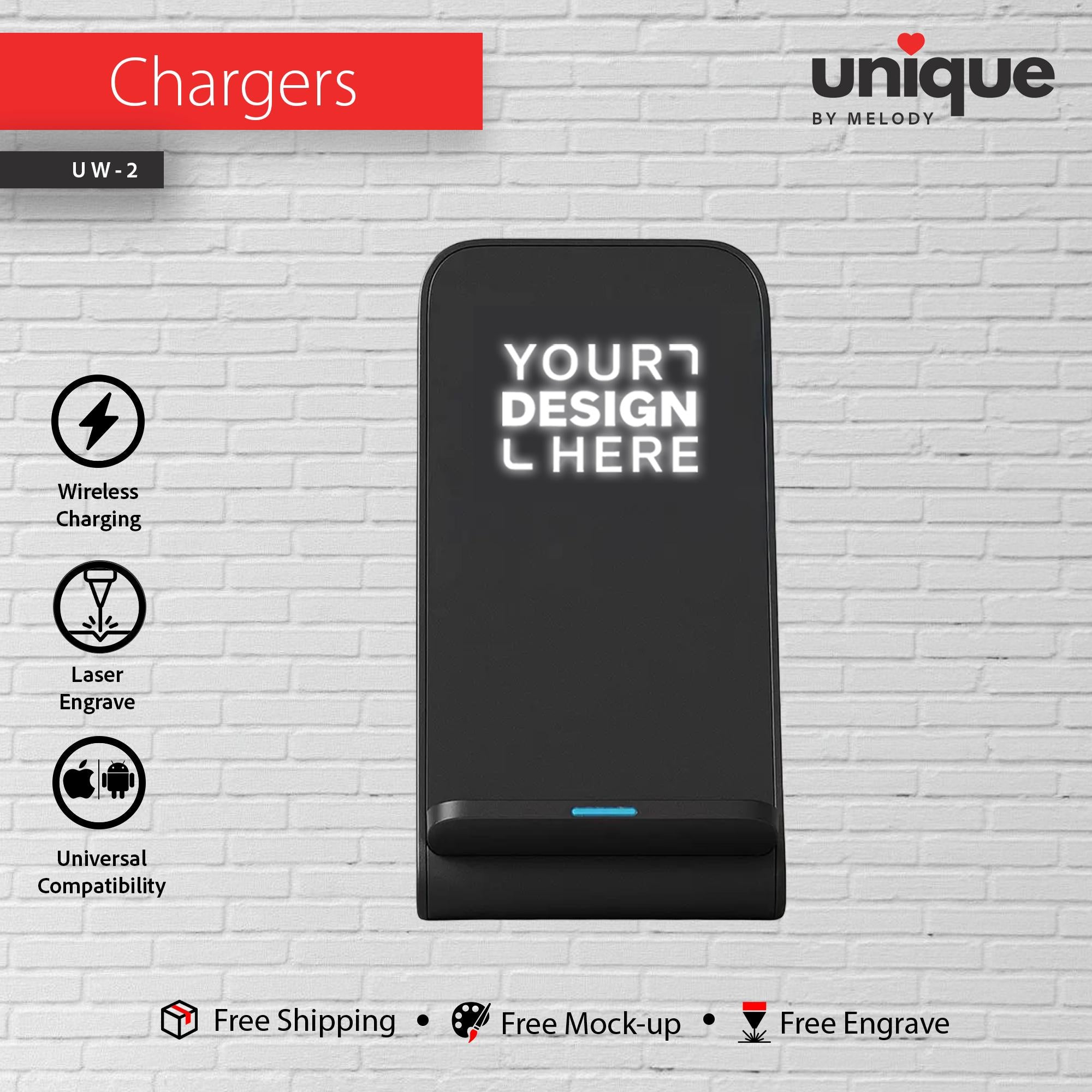 Affordable Light-Up Logo Desk Station, Custom Corporate Gift, Personalized 10W Wireless Charger, Company Holiday Promotional Bulk Orders