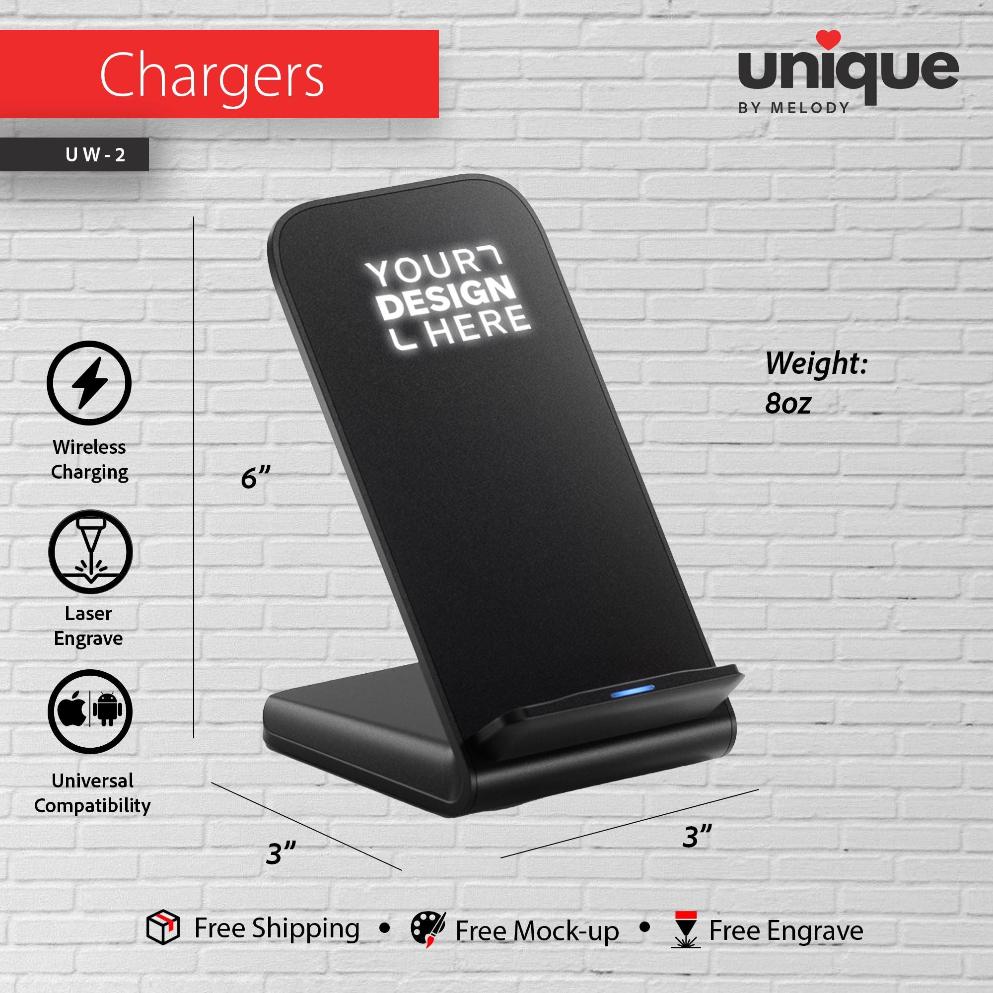 Affordable Light-Up Logo Desk Station, Custom Corporate Gift, Personalized 10W Wireless Charger, Company Holiday Promotional Bulk Orders