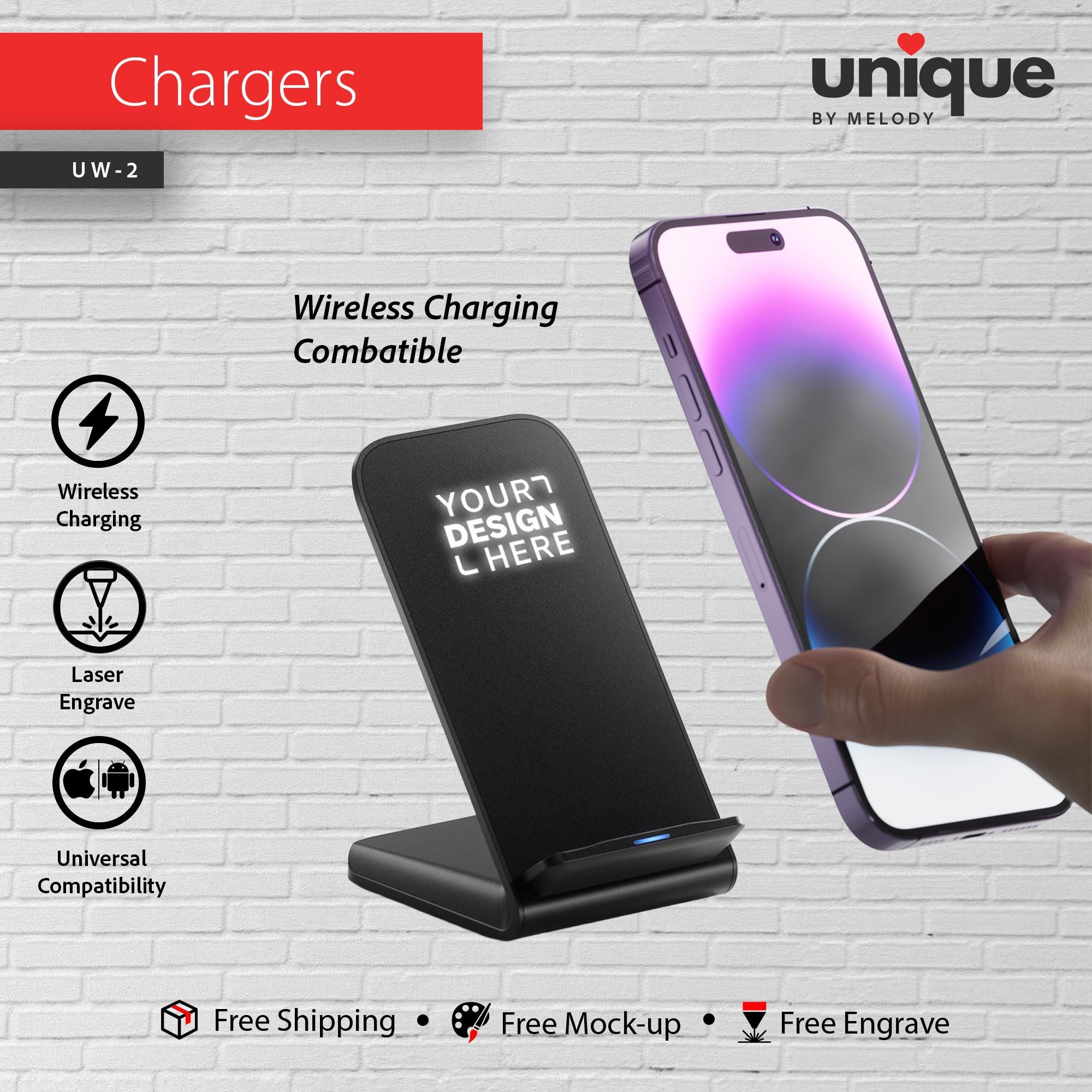 Affordable Light-Up Logo Desk Station, Custom Corporate Gift, Personalized 10W Wireless Charger, Company Holiday Promotional Bulk Orders