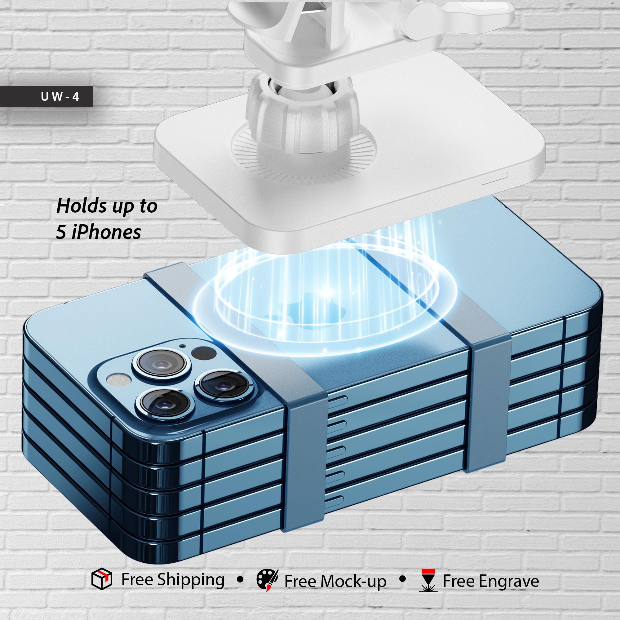 Custom Logo MagSafe Car Charger Personalized Wireless Air Vent Mount Holiday Corporate Gift Giveaway Company Bulk Promo Order