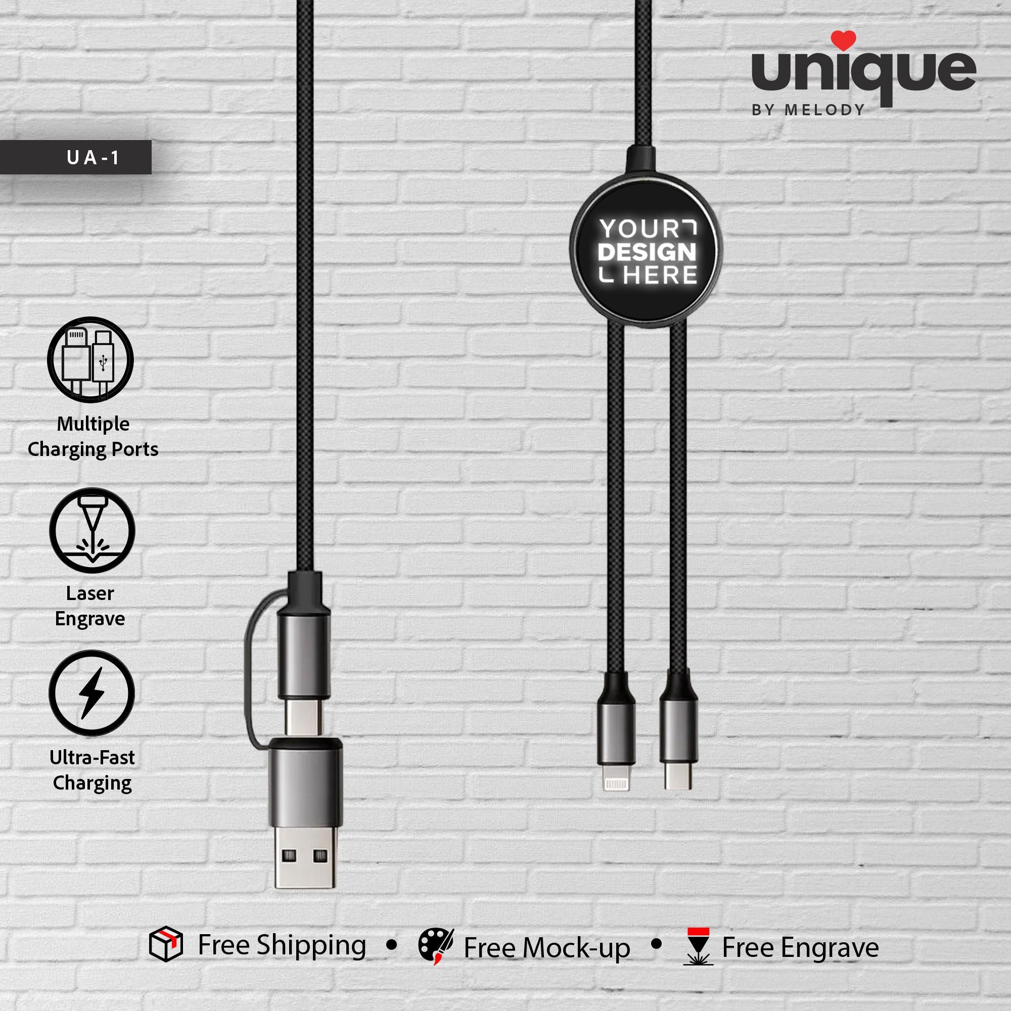 Light-Up Soundbar & Cable Gift Set, Custom Logo Corporate Tech Bundle, Personalized Wireless Speaker, Promotional Bulk Business Holiday Gift