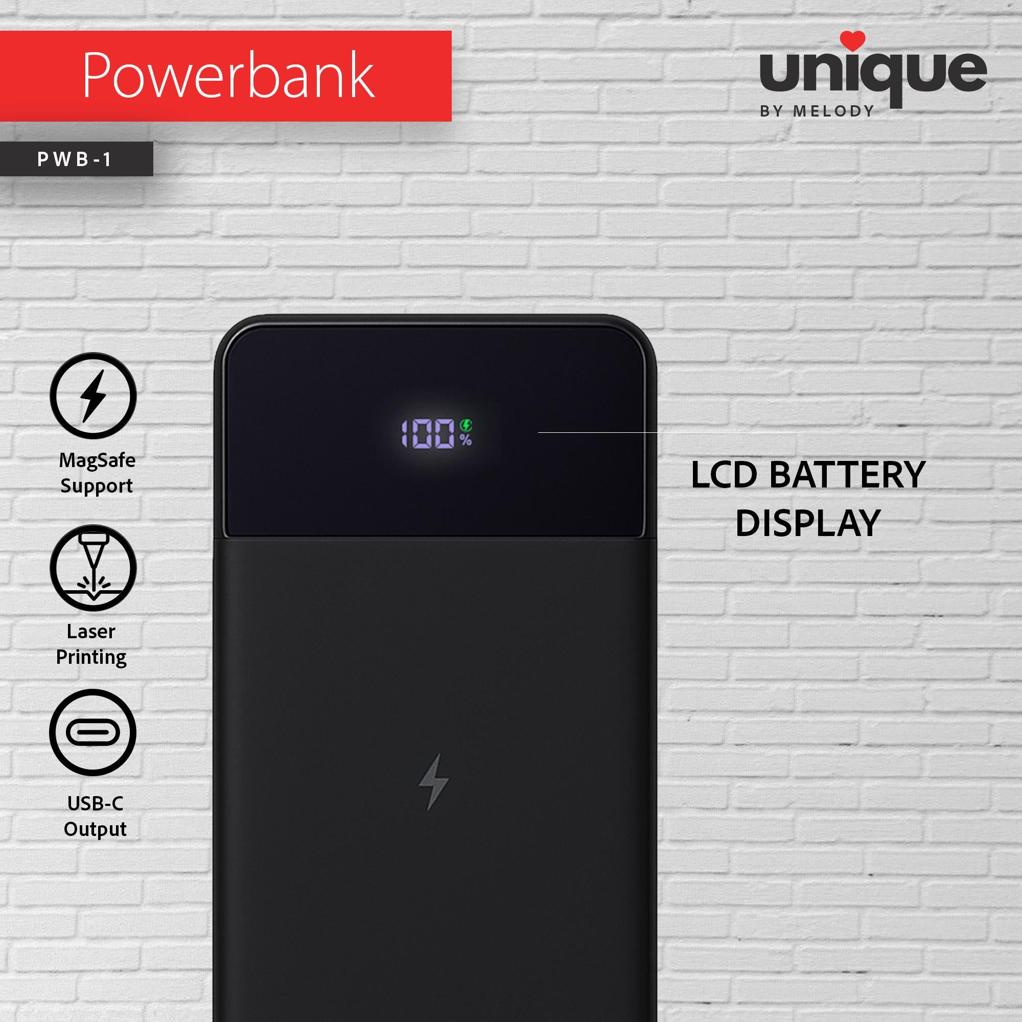 Light-Up Logo Powerbank, Promotional MagSafe Portable Charger, Company Customized Mobile Charger, Personalized Corporate Holiday Bulk Order