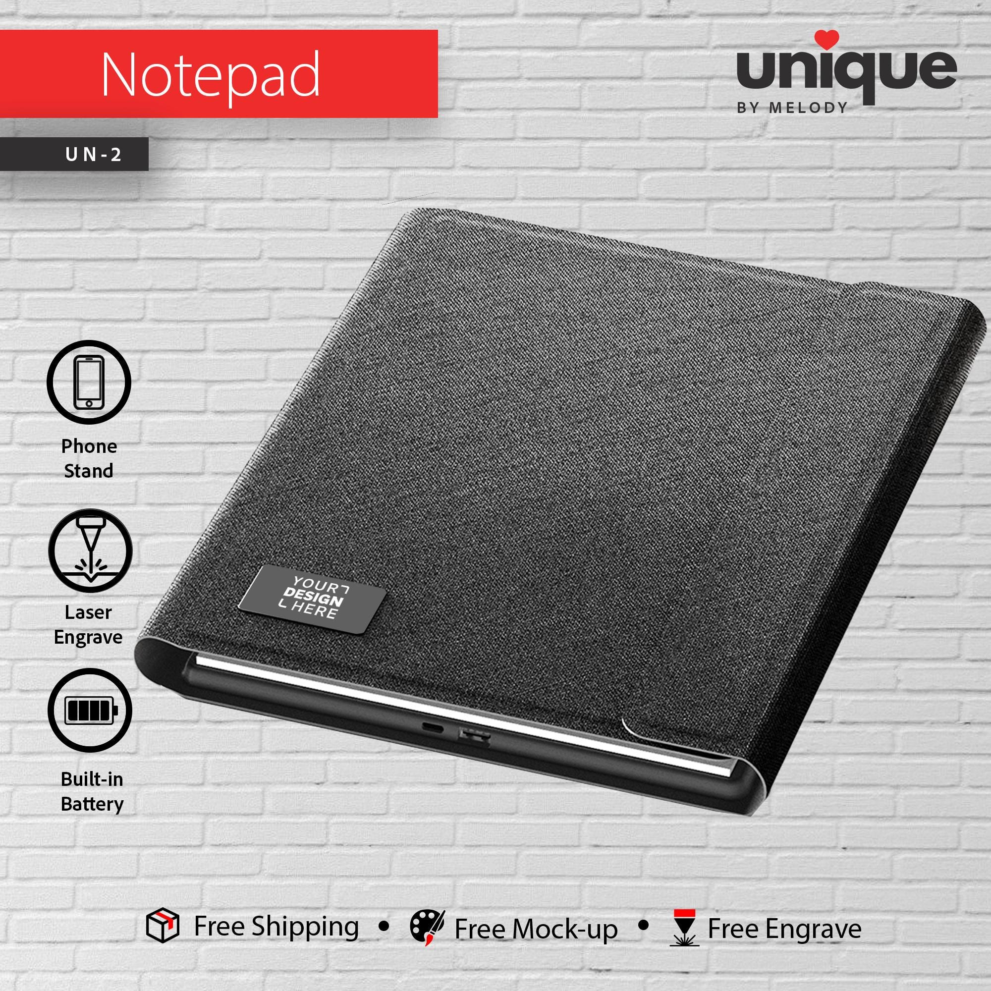 Personalized Laser Engraved Logo Tech A4 Portfolio, Custom Company Notebook Organizer, Company Logo Refillable Journal, Corporate Bulk Gift