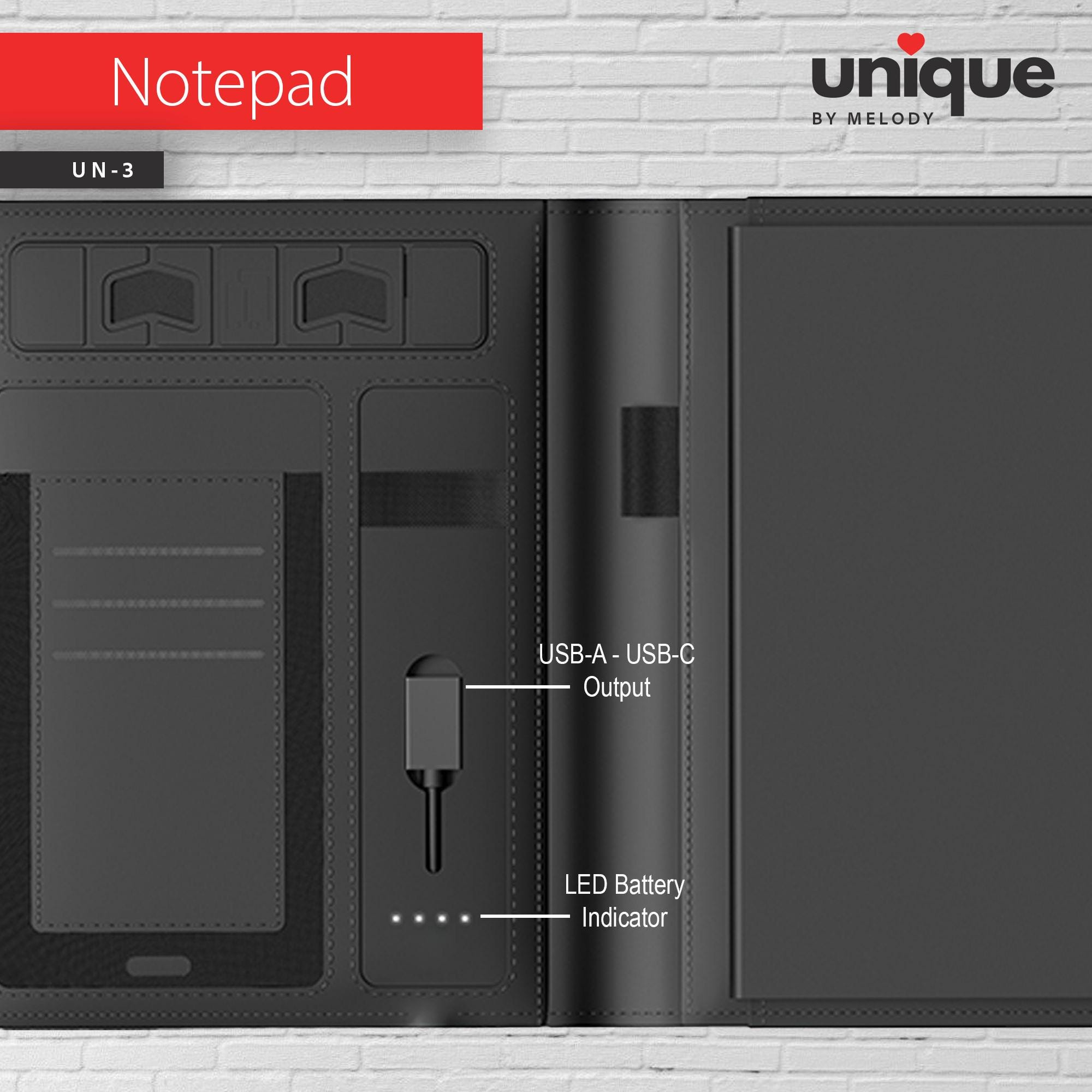 Personalized Light-Up Logo Tech A5 Portfolio, Custom Company Notebook Organizer, Promotional Refillable Journal, Corporate Holiday Bulk Gift