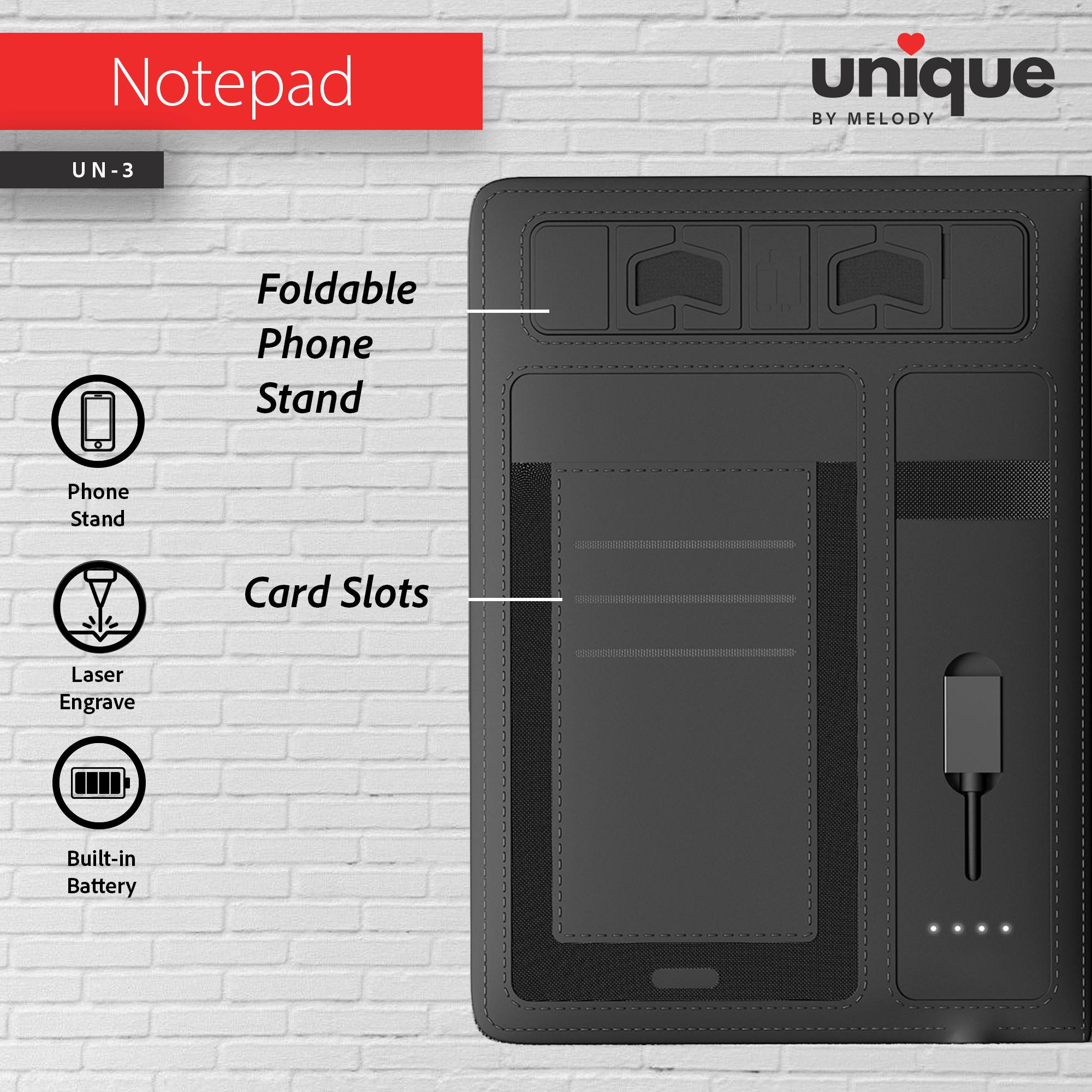 Personalized Light-Up Logo Tech A5 Portfolio, Custom Company Notebook Organizer, Promotional Refillable Journal, Corporate Holiday Bulk Gift