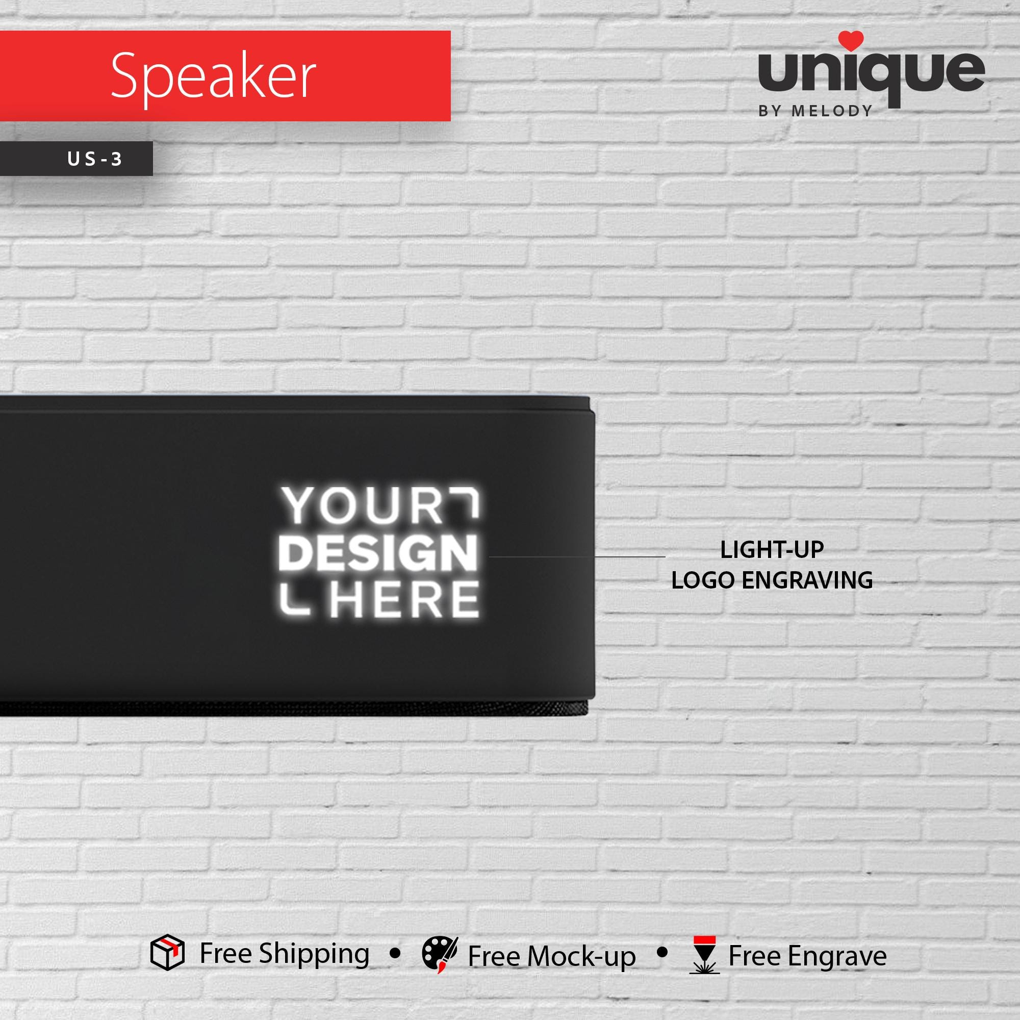 Premium Custom Light-Up Logo Sound Bar, Laser Engraved Logo Bluetooth Speaker, Promotional Company Logo Bulk Orders, Corporate Holiday Gift