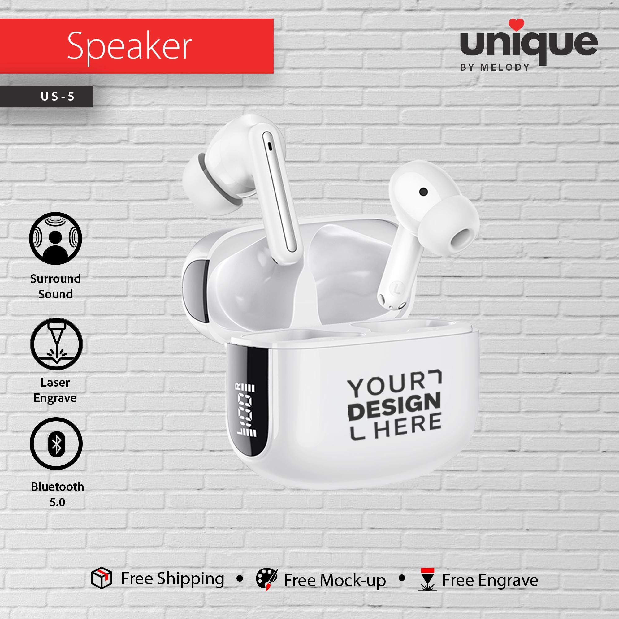 Personalized ANC Wireless Earbuds & LightUp Cable Gift Set, Custom Logo Corporate Tech Bundle, Bluetooth Earbuds, Personalized Business Gift