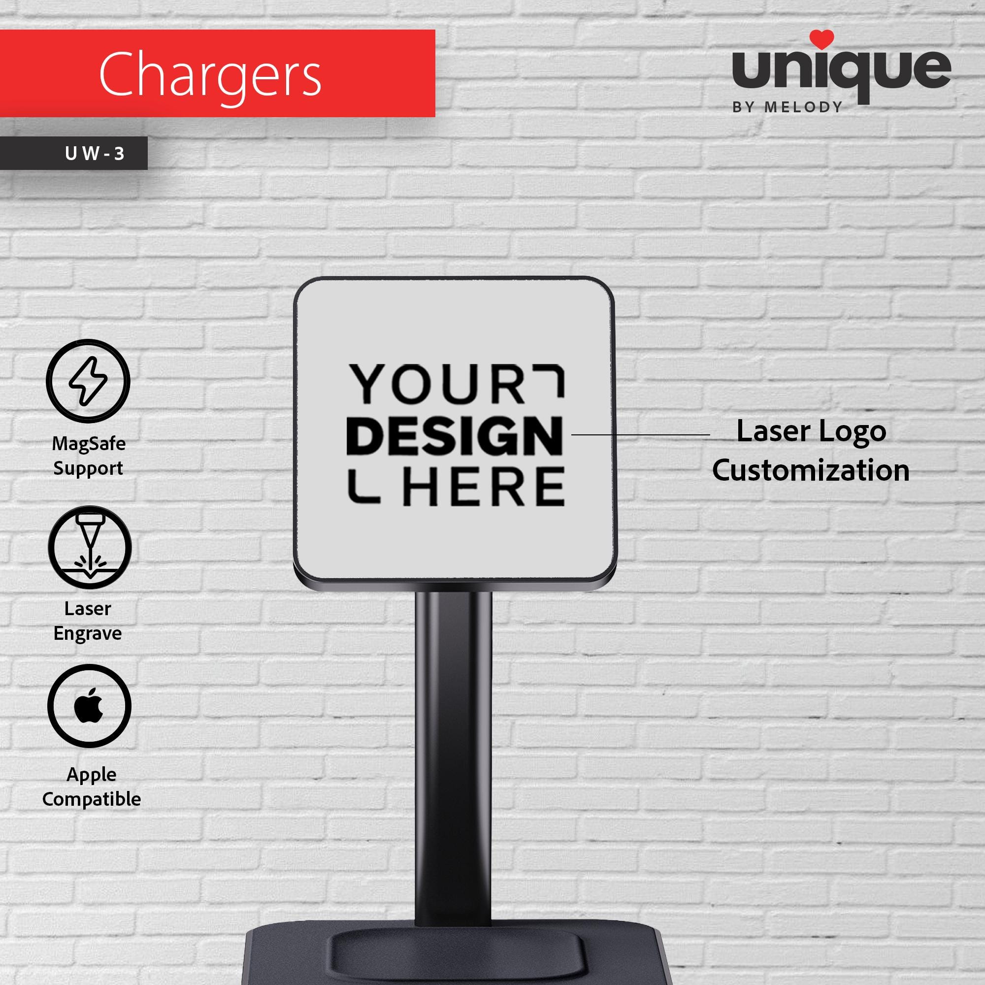 Personalized MagSafe 2 in 1 Charger 15W Wireless Dock Station for iPhone AirPods Custom Corporate Tech Gift Promotional Bulk Orders