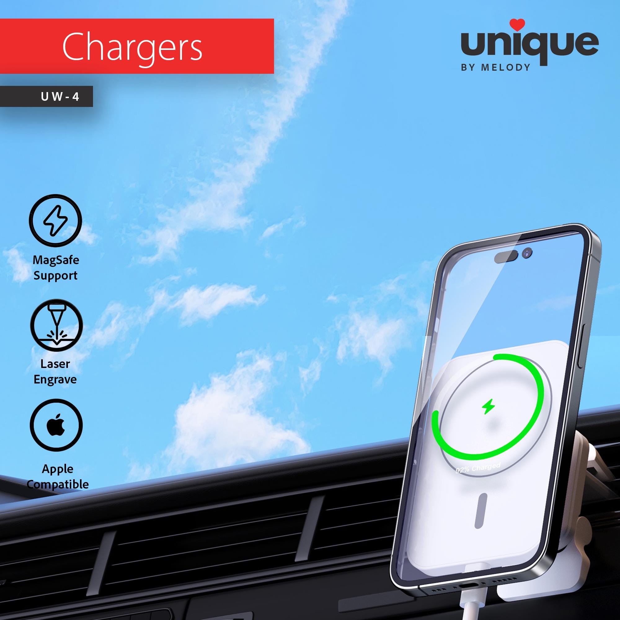 Custom Logo MagSafe Car Charger, Personalized Wireless Air Vent Mount, Corporate Holiday Gift, Company Giveaway, Company Bulk Promo Order