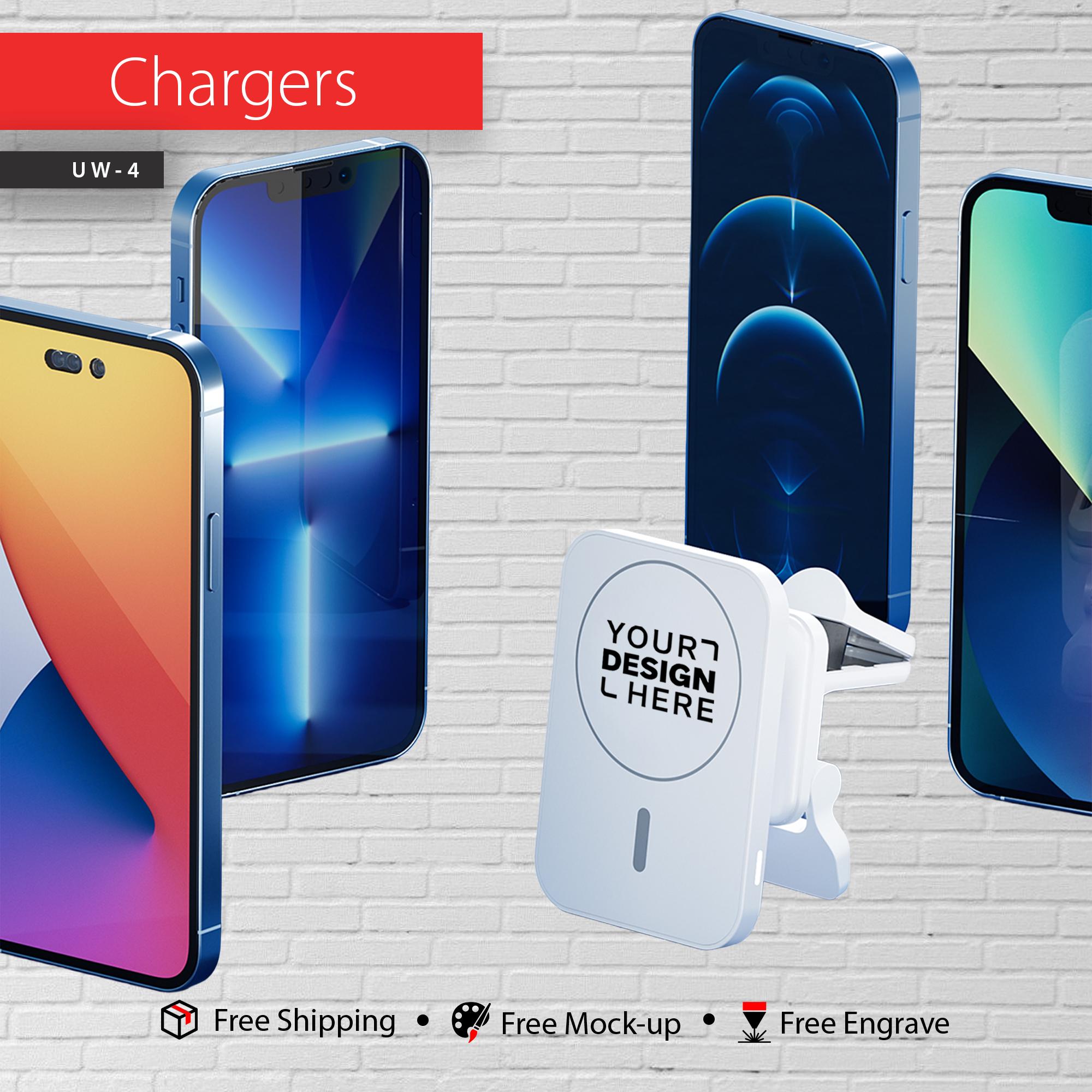 Custom Logo MagSafe Car Charger Personalized Wireless Air Vent Mount Holiday Corporate Gift Giveaway Company Bulk Promo Order