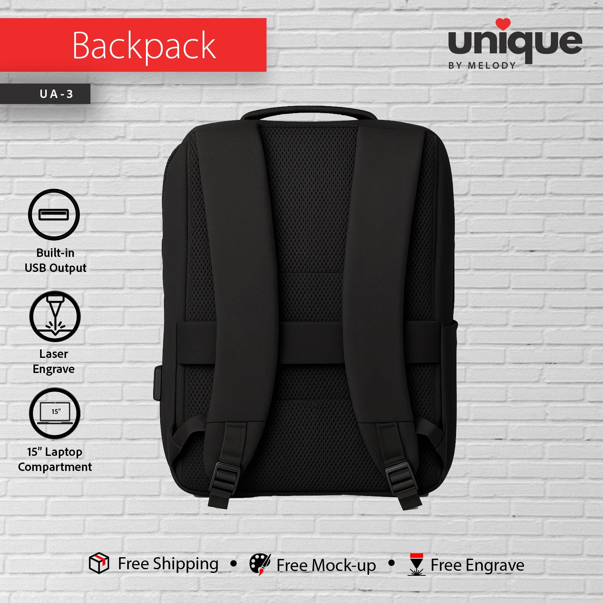 Company Logo Backpack Waterproof, Custom Logo USB Charging Laptop Bag, Corporate Travel Tech Gift, Affordable Company Bulk Promotional Order
