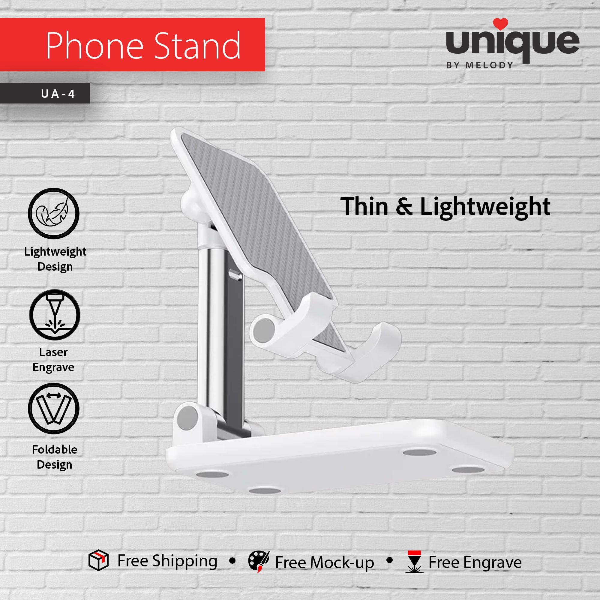 Custom Logo Adjustable Phone Stand Custom Logo Foldable Portable Desk Stand for All Phones Tablets Branded Corporate Gift Giveaway
