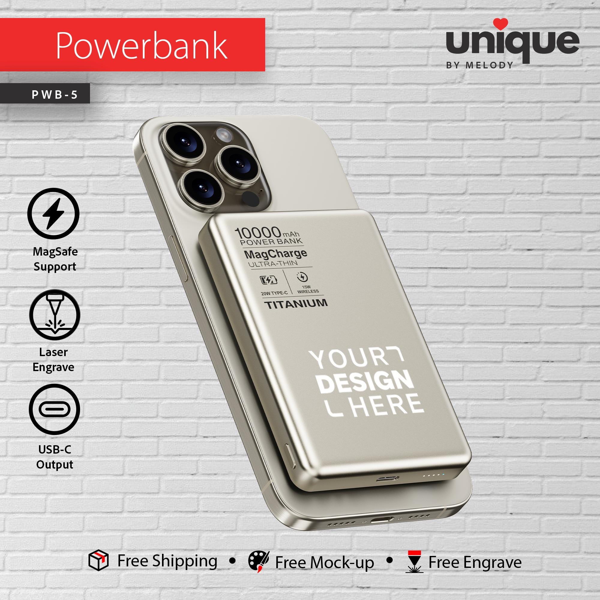 Company Logo Charger Portable, Personalized Power Bank, Bulk Corporate Gift for Employee Onboarding Trade Show Conference Business Event