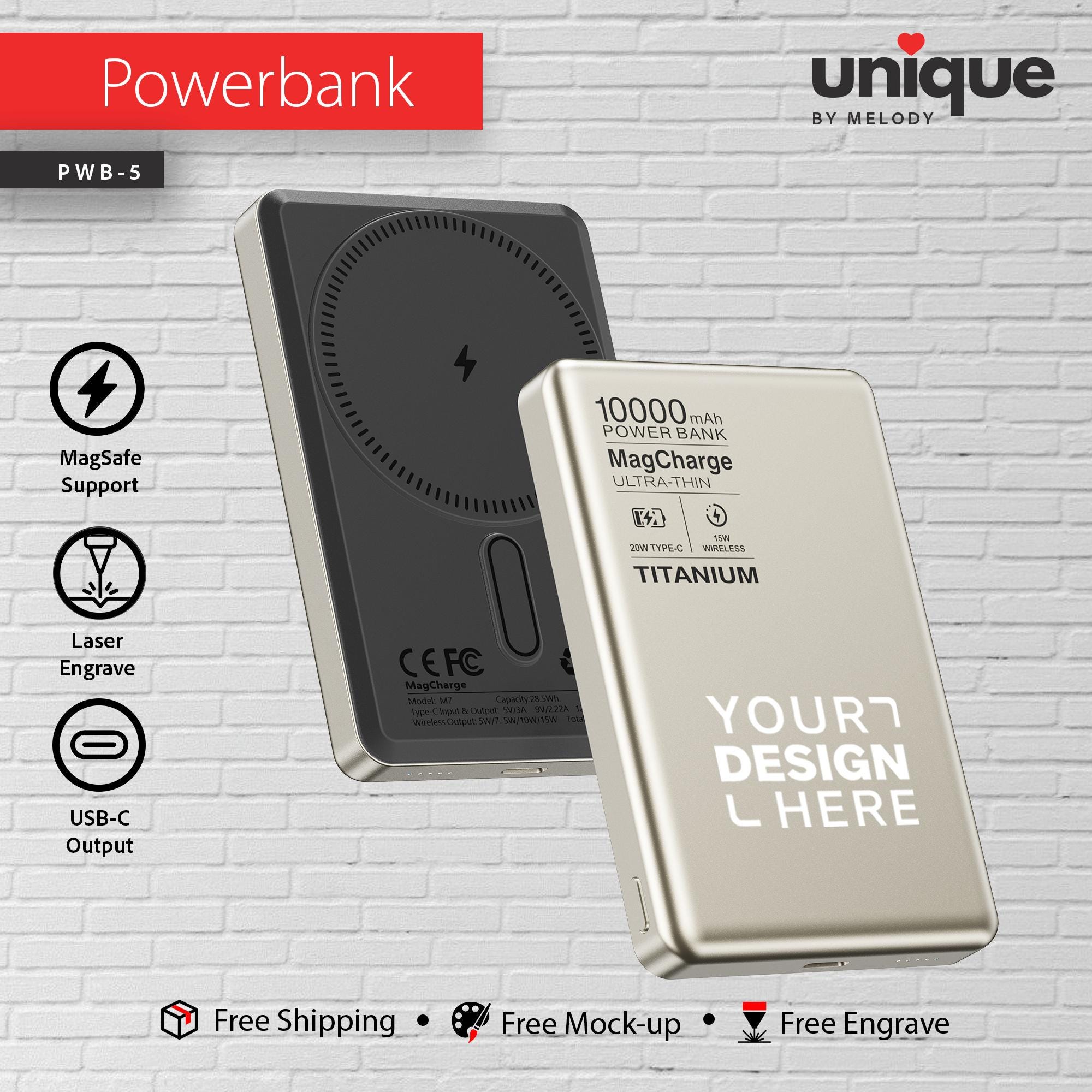 Company Logo Charger Portable, Personalized Power Bank, Bulk Corporate Gift for Employee Onboarding Trade Show Conference Business Event