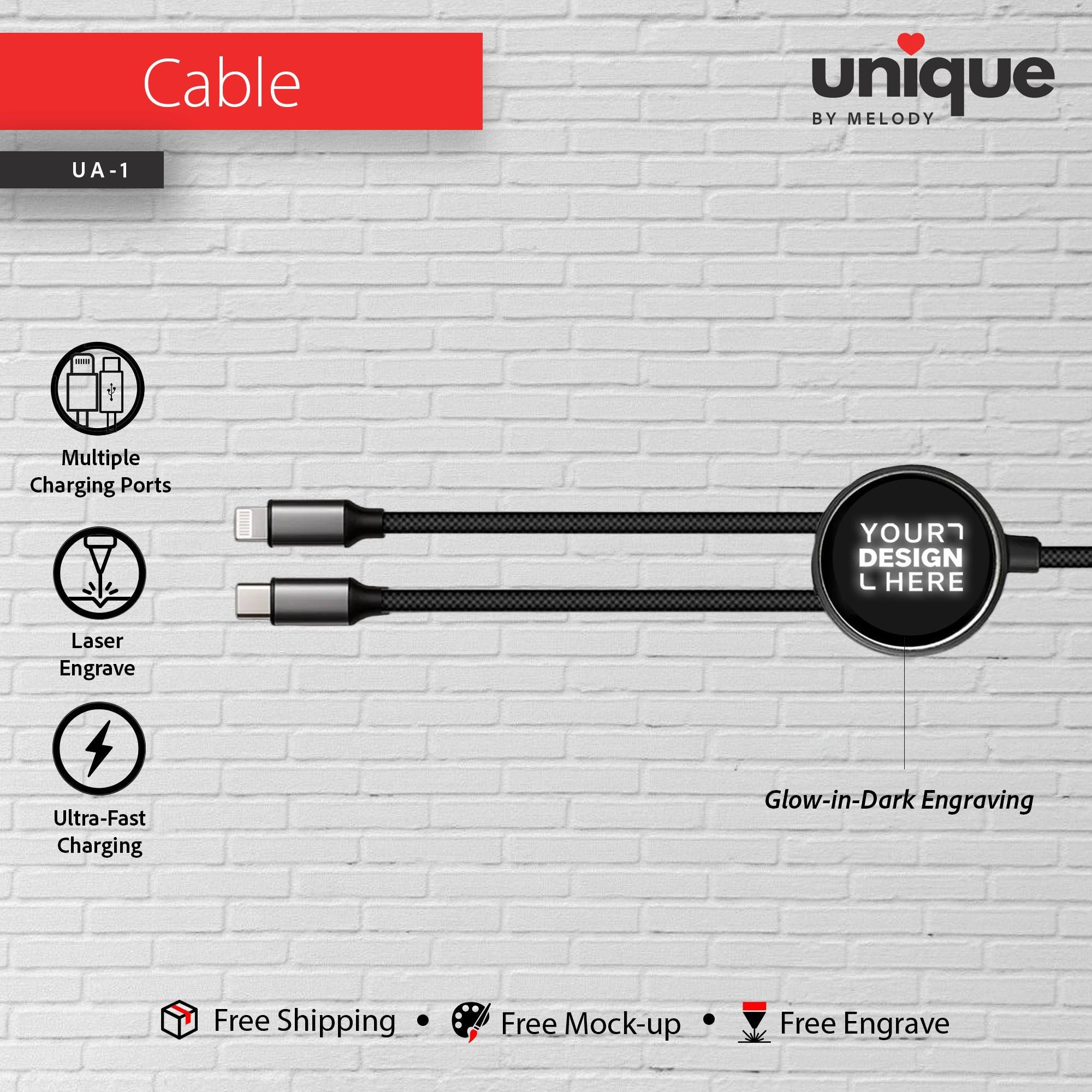 Company Logo Charger Portable&Light-Up Logo Cable Gift Set, Bulk Corporate Gift for Employee Onboarding Trade Show Conference Business Event