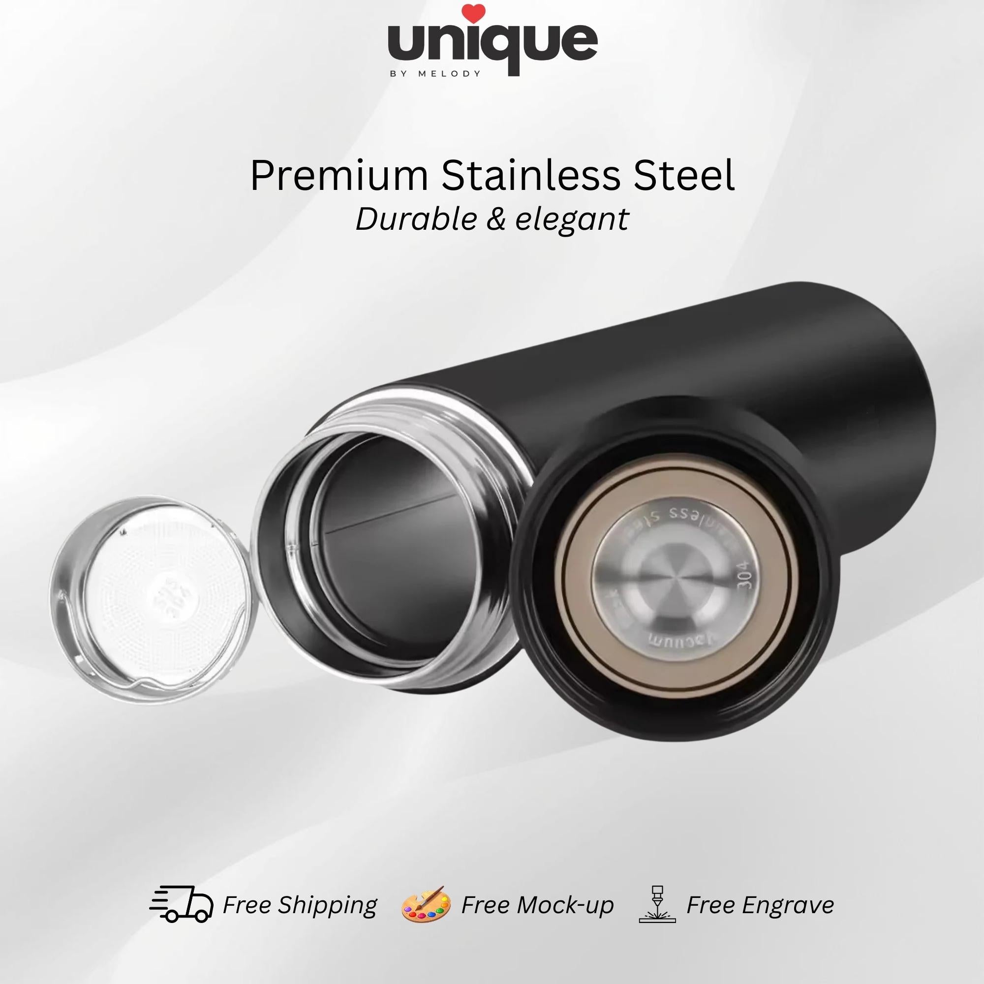 Custom Logo Smart Thermos Temperature Display Stainless Steel Branded Corporate Drinkware Gift Employee Client Appreciation Giveaway Ready