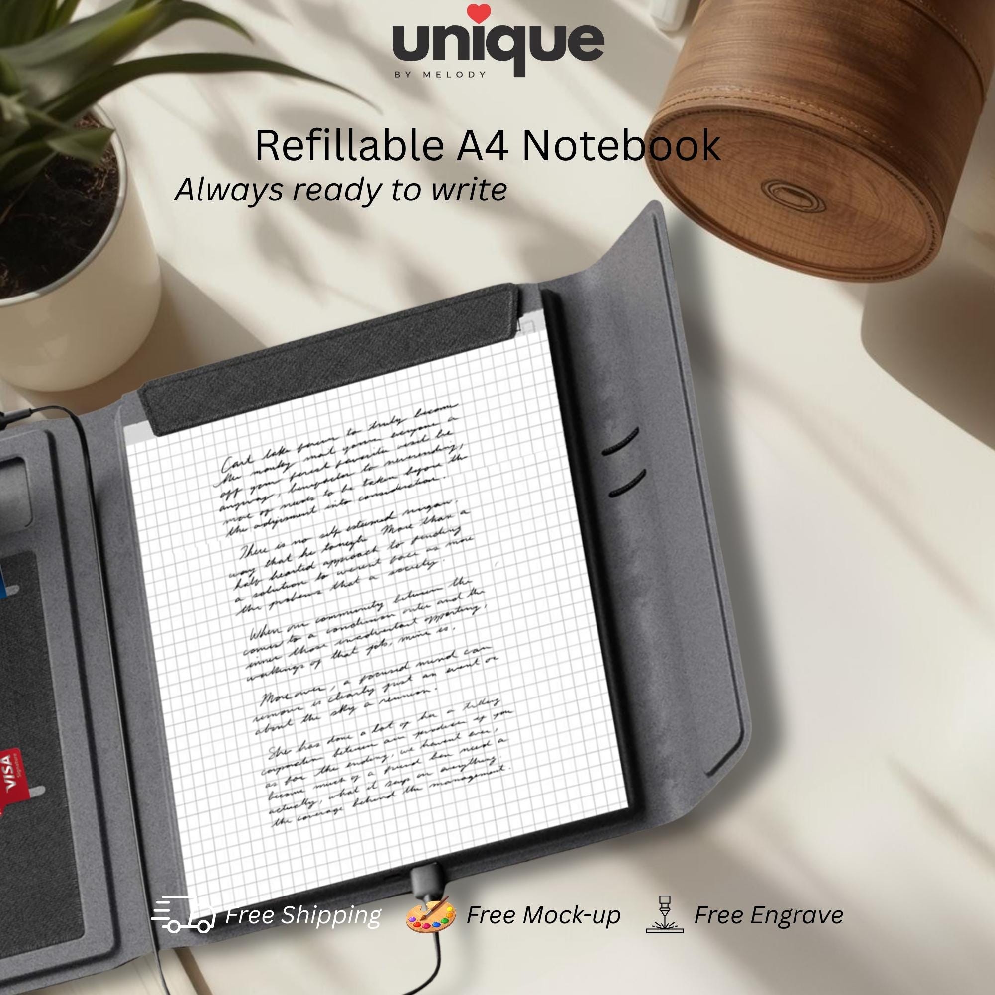 Custom Logo Laser Engraved Portfolio Tech A4 Executive Business Portfolio with Powerbank Conference Meeting Corporate Client Trade Show Gift