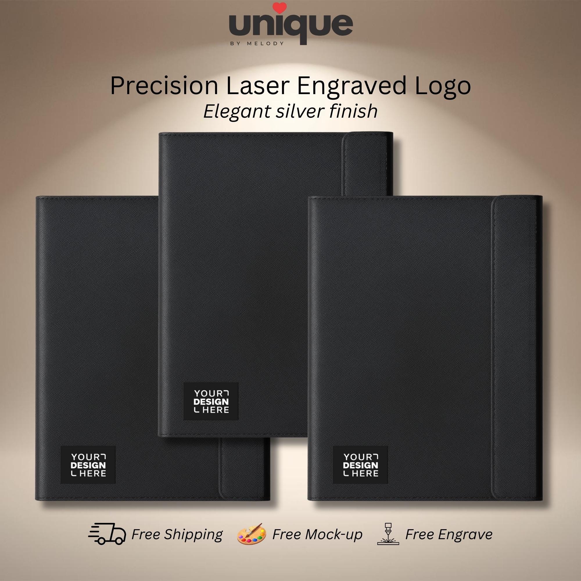 Custom Logo Laser Engraved Portfolio Tech A4 Executive Business Portfolio with Powerbank Conference Meeting Corporate Client Trade Show Gift