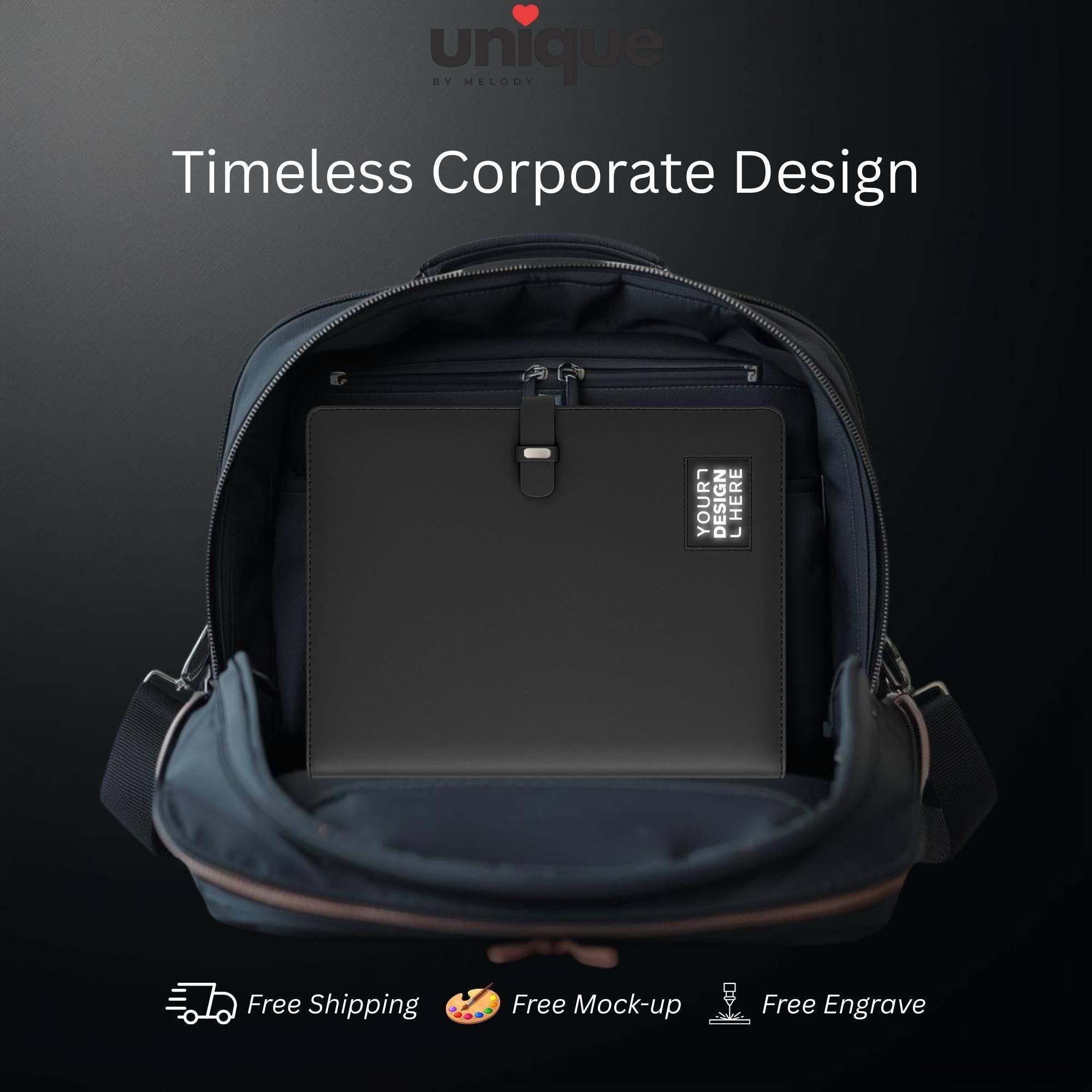 Luxury Light up Logo Tech Portfolio Executive A4 Organizer with Powerbank Premium Custom Corporate VIP Gift for Meeting Conference Clients