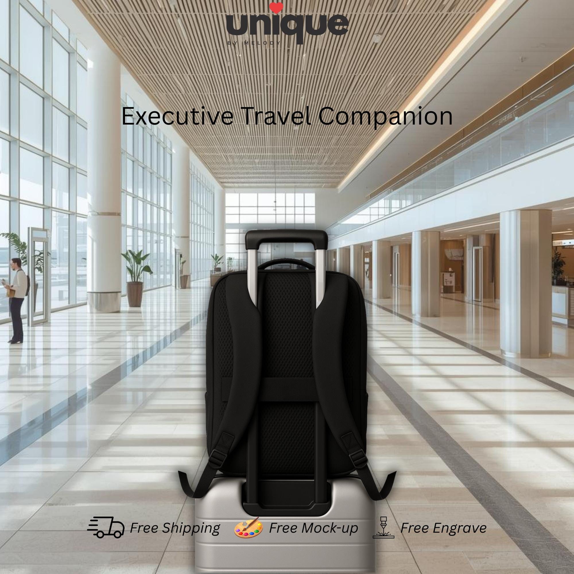 Executive Tech Backpack Luxury VIP Corporate Gift Laptop Backpack with Custom Engraved Logo Business Travel Client Ready