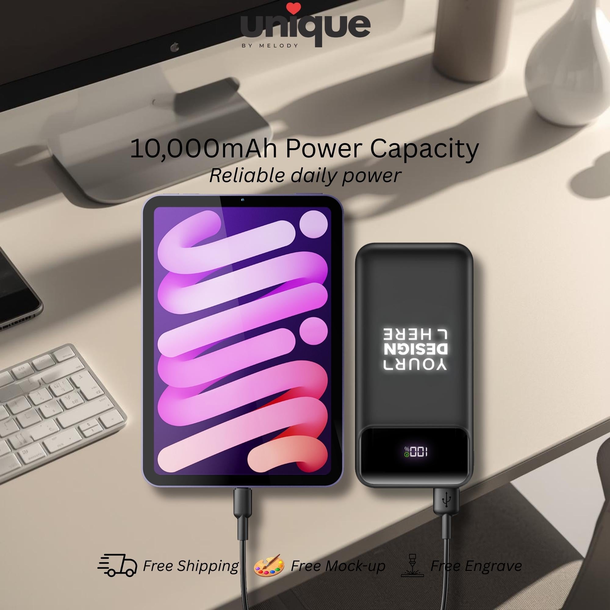 Custom Logo Powerbank with Built in Cables 10000mah PD Branded Fast Charging Portable Corporate Tech Gift for Employee Client Trade Show