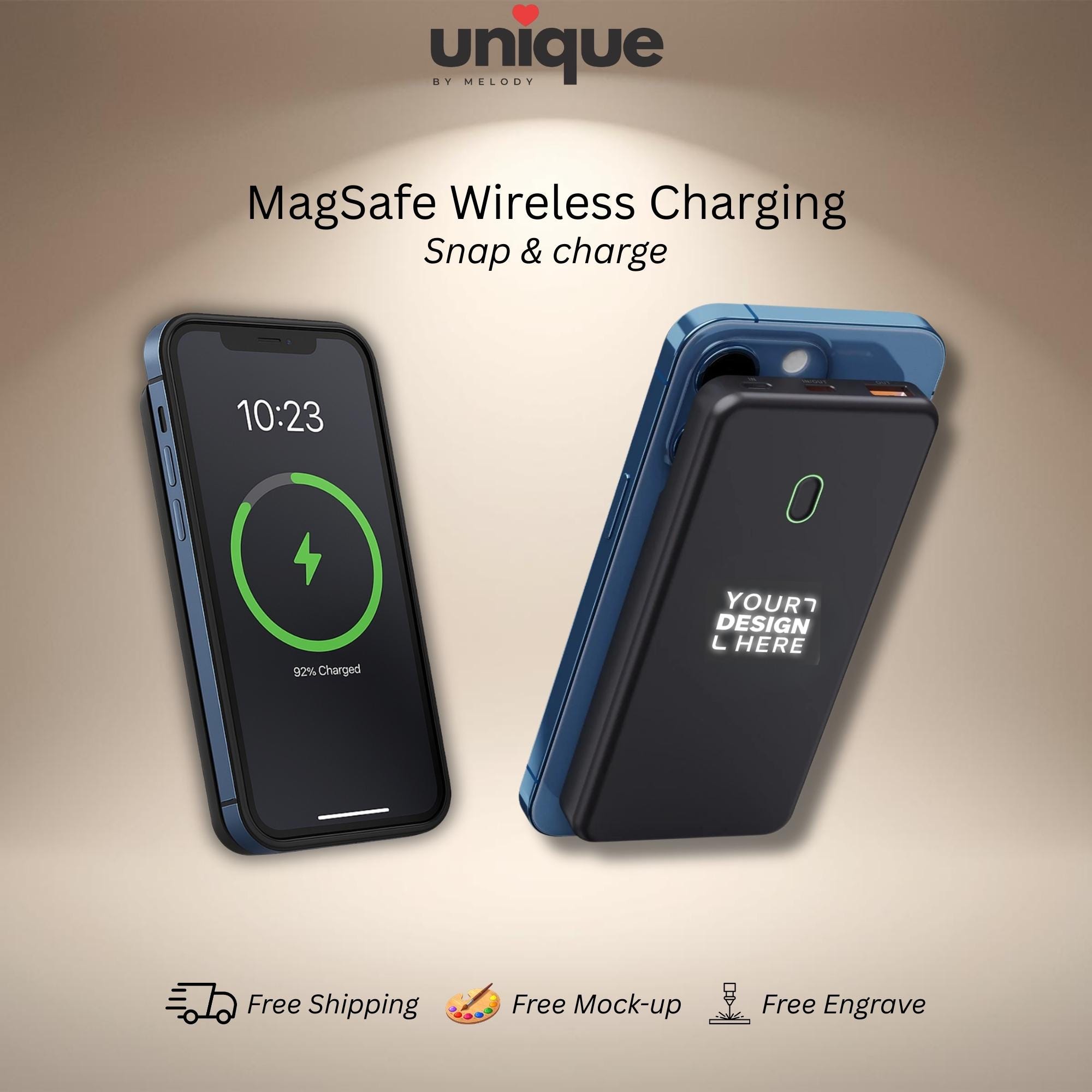 Custom Logo Magsafe Powerbank Light Up Magnetic Charger Portable Fast Wireless Corporate Employee Client Trade Show Promo Tech Gift