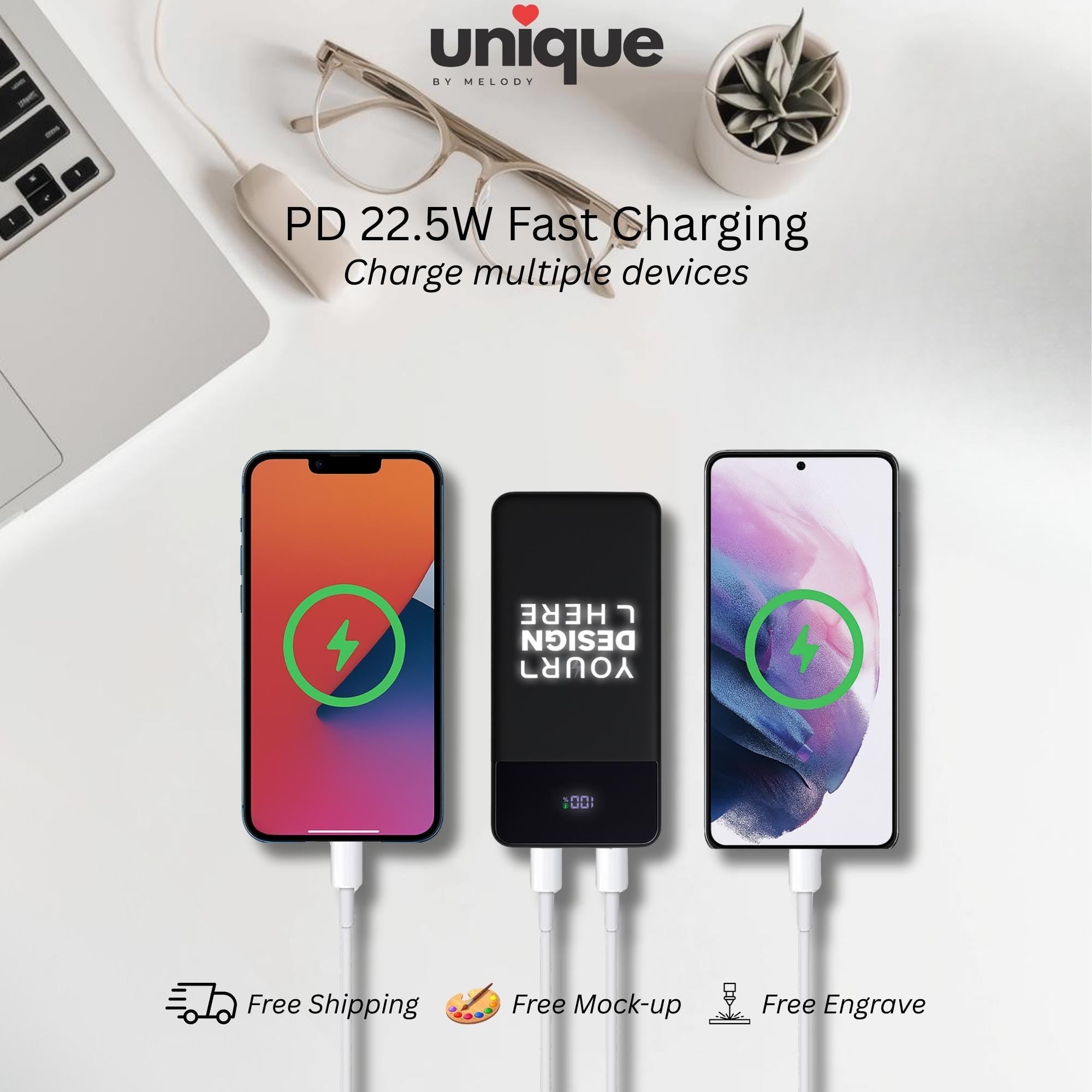 Custom Logo Magsafe Powerbank Light Up Magnetic Charger Portable Fast Wireless Corporate Employee Client Trade Show Promo Tech Gift