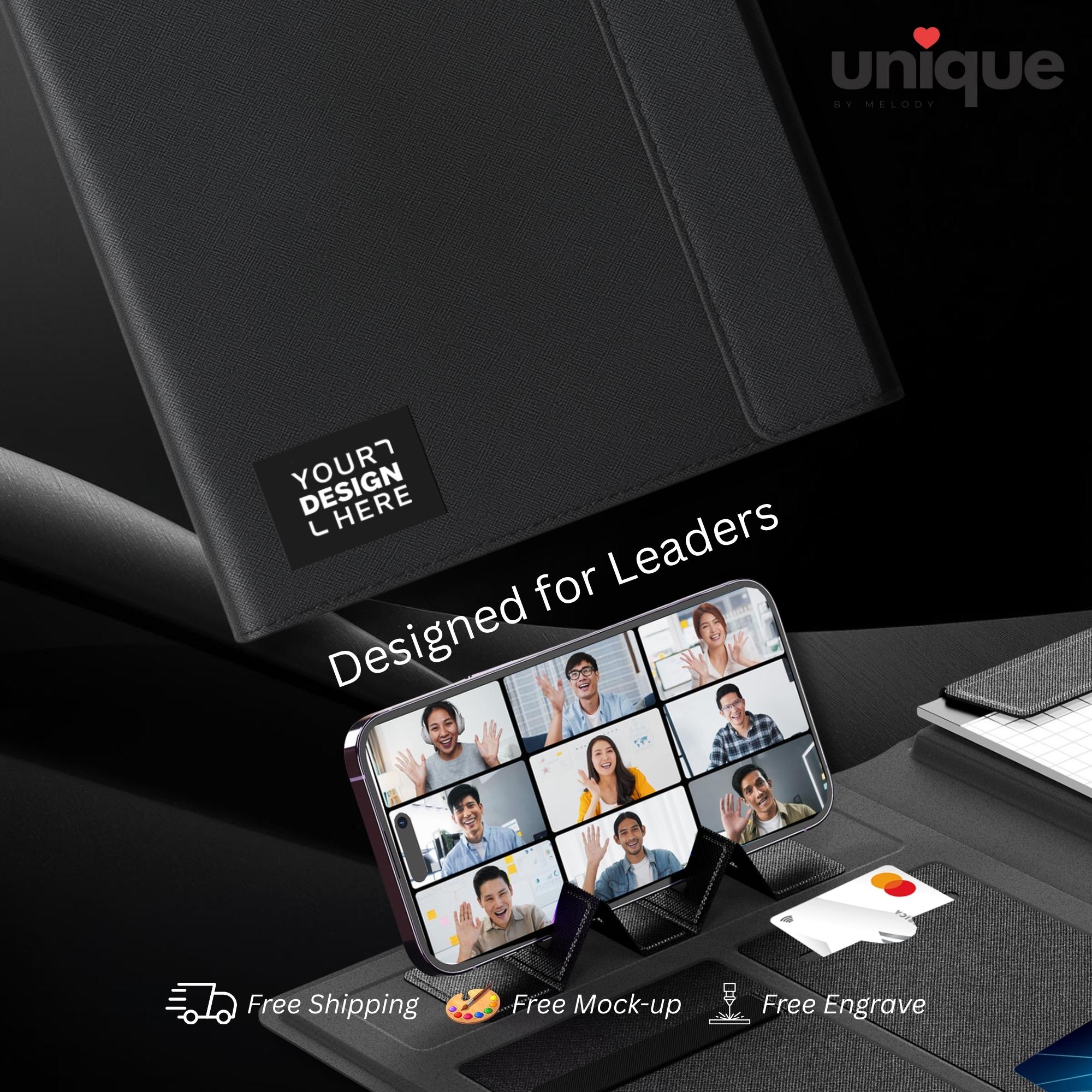Custom Logo Notebook Business Portfolio Laser Engraved Executive Folder Corporate VIP Client CEO Board Conference Meeting Gift