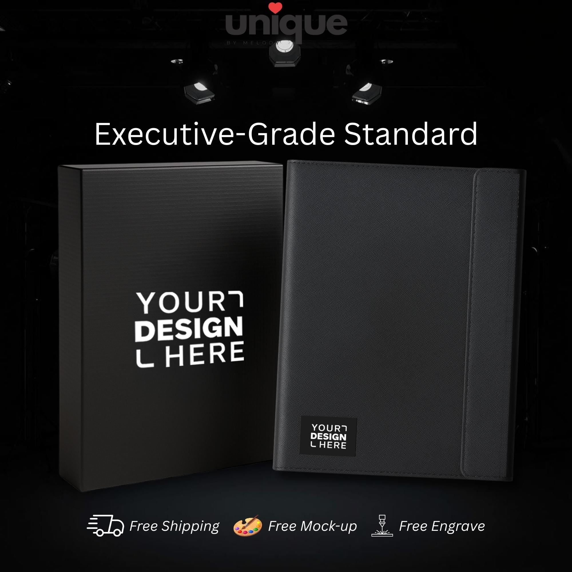 Custom Logo Notebook Business Portfolio Laser Engraved Executive Folder Corporate VIP Client CEO Board Conference Meeting Gift