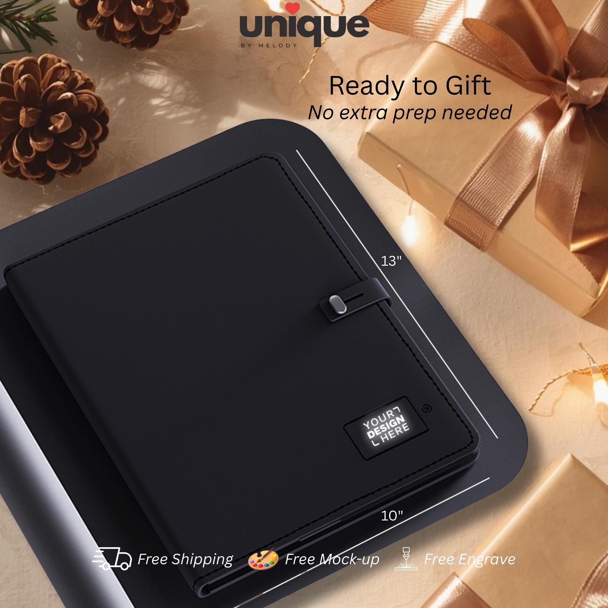 Custom Logo Light Up Tech Portfolio Corporate Employee Client Appreciation Holiday XMas New Year End Event Conference Travel Meeting Gift