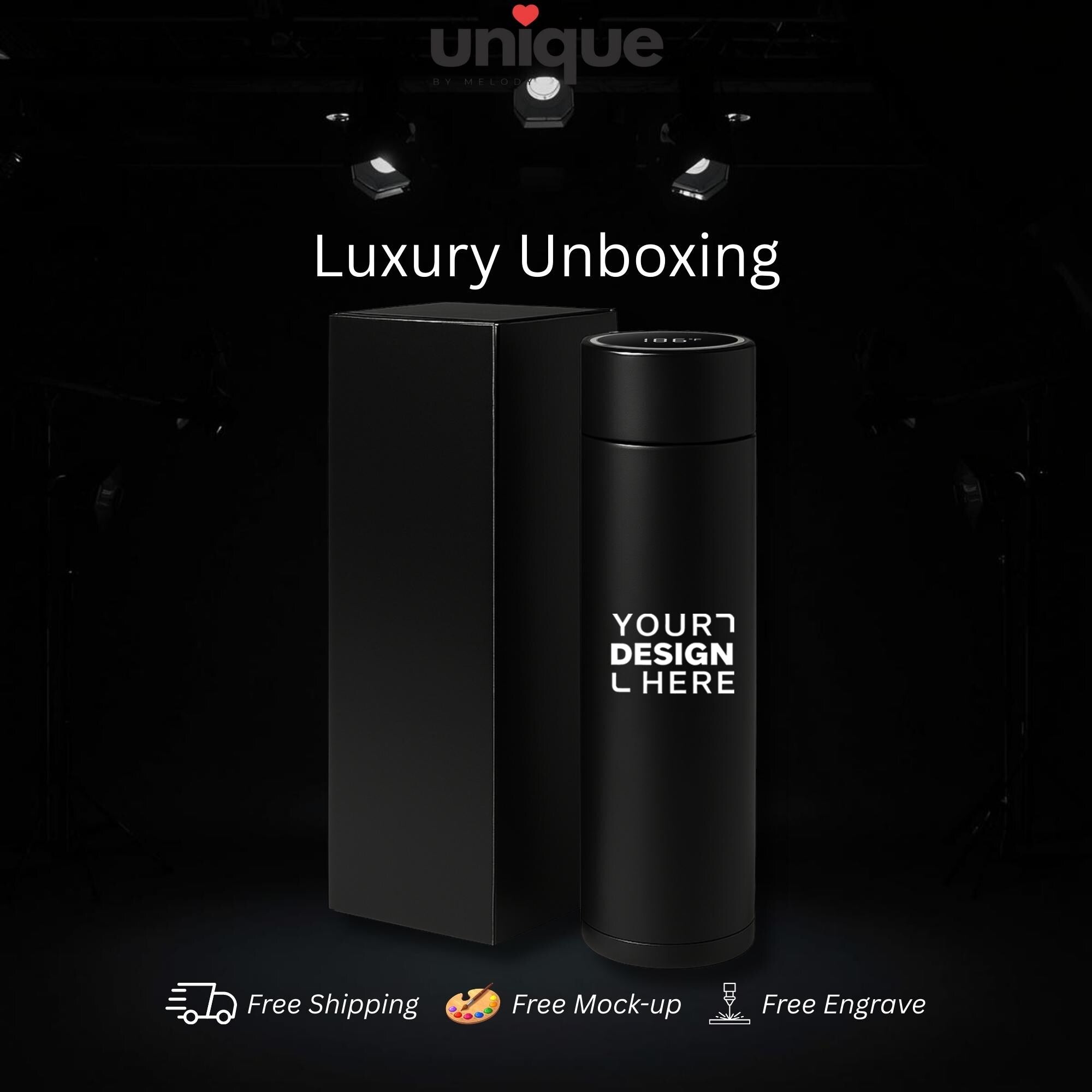Luxury Custom Logo Smart Thermos Executive Stainless Steel Temperature Display Personalized Tumbler VIP Client Corporate Business Gift