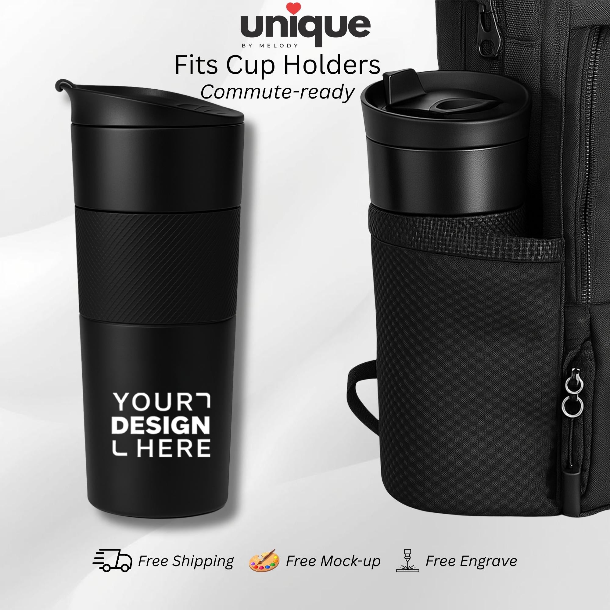 Custom Stainless Steel Tumbler Engraved Logo Printing Insulated Travel Mug Corporate Employee Client Holiday Appreciation Conference Gift