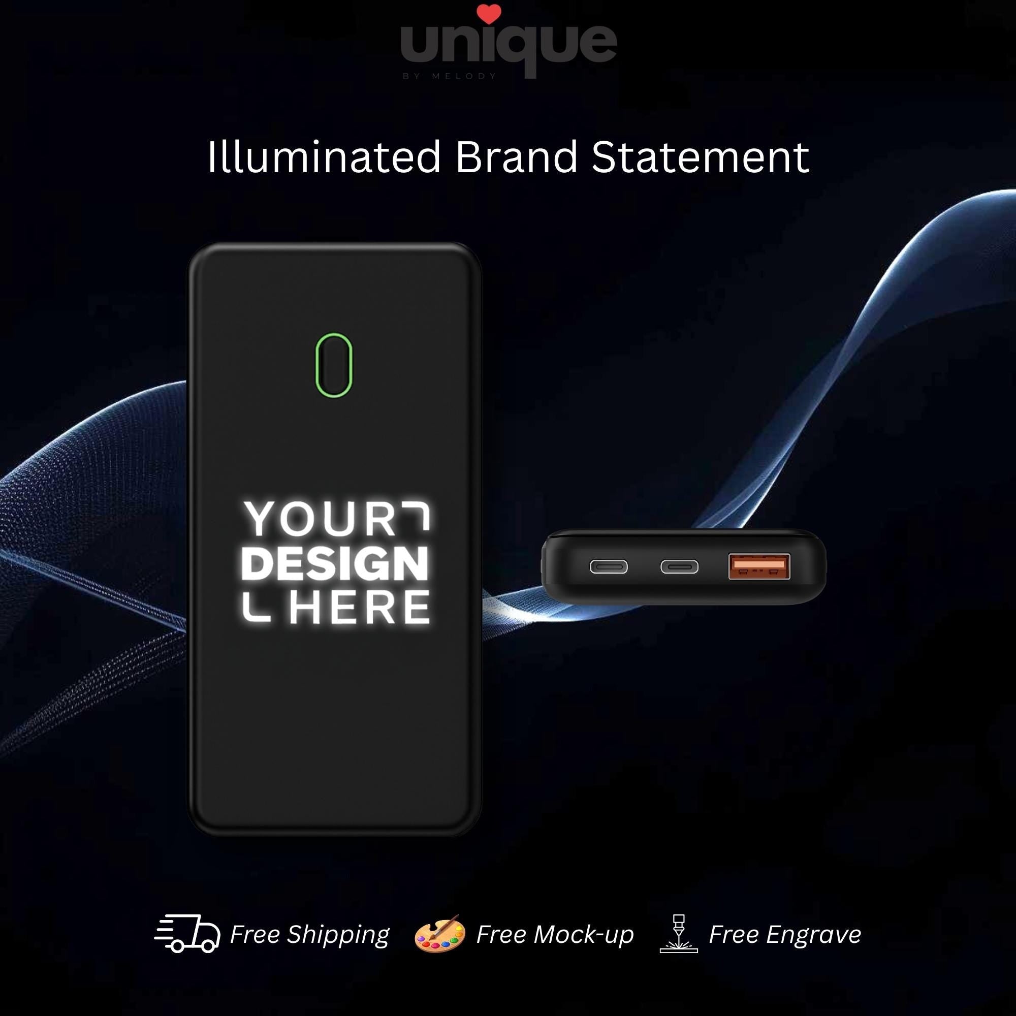 Magsafe Charger Light Up Logo Custom Executive Fast Charging Magnetic Portable Powerbank Wireless Luxury Corporate VIP Client Tech Gift