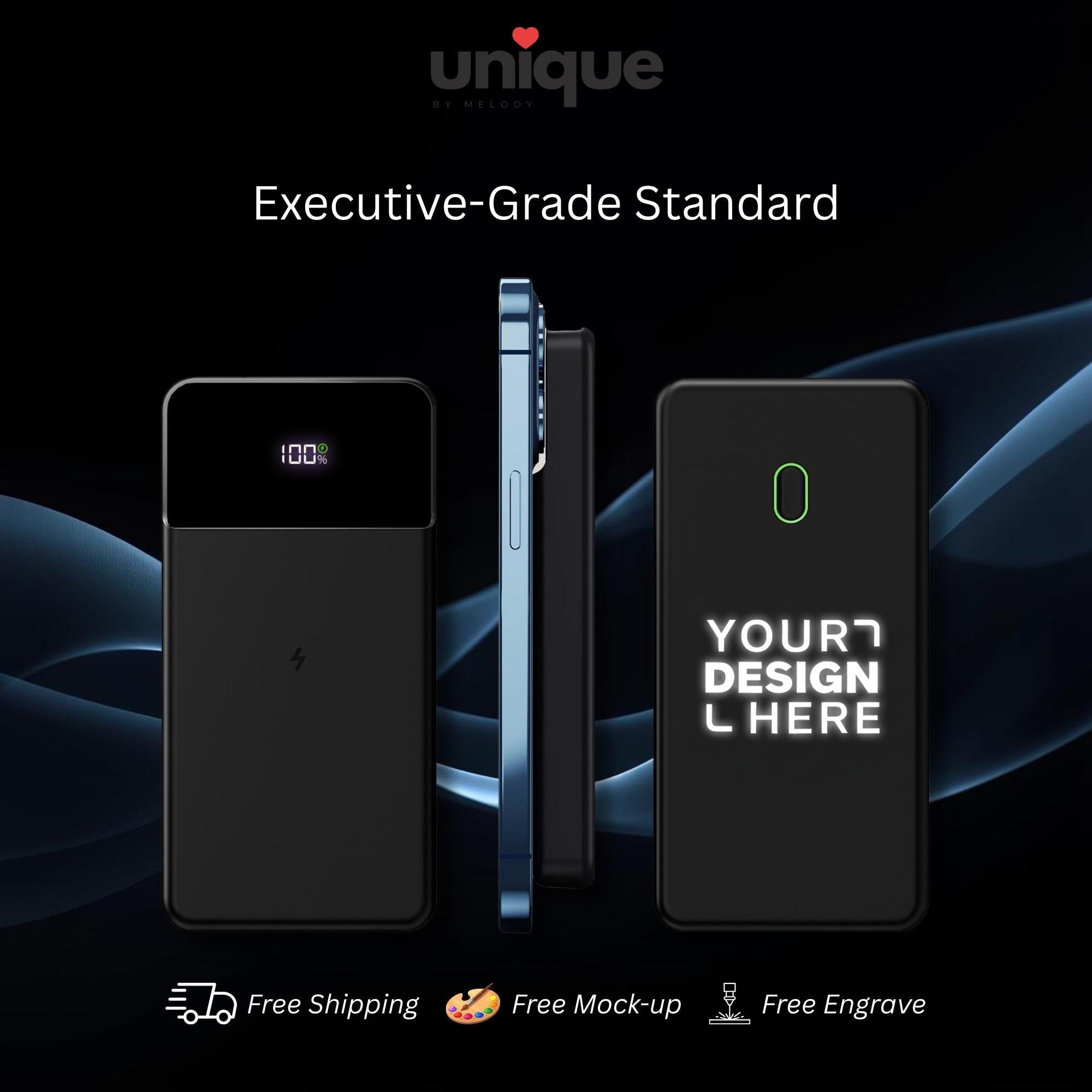 Magsafe Charger Light Up Logo Custom Executive Fast Charging Magnetic Portable Powerbank Wireless Luxury Corporate VIP Client Tech Gift