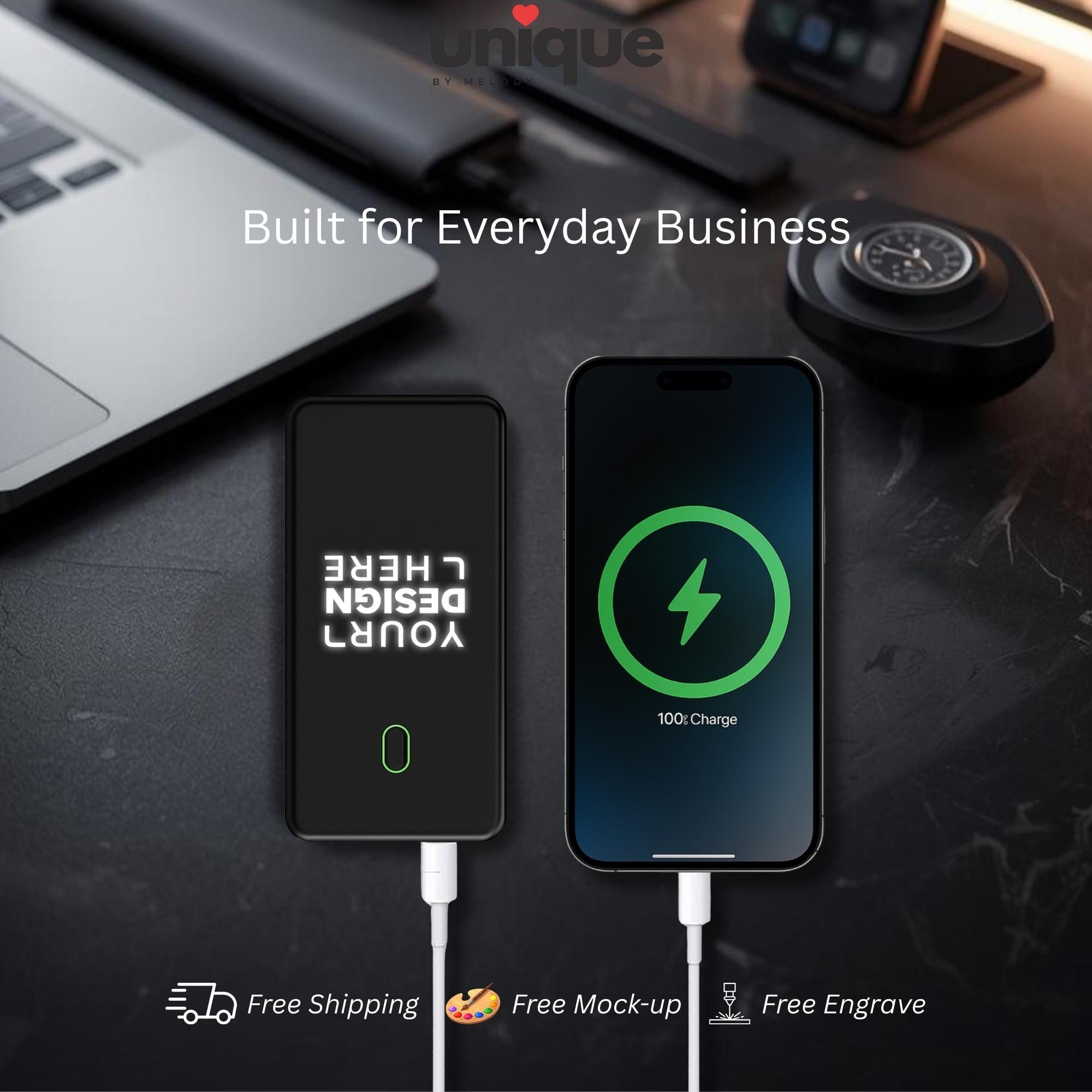 Magsafe Charger Light Up Logo Custom Executive Fast Charging Magnetic Portable Powerbank Wireless Luxury Corporate VIP Client Tech Gift