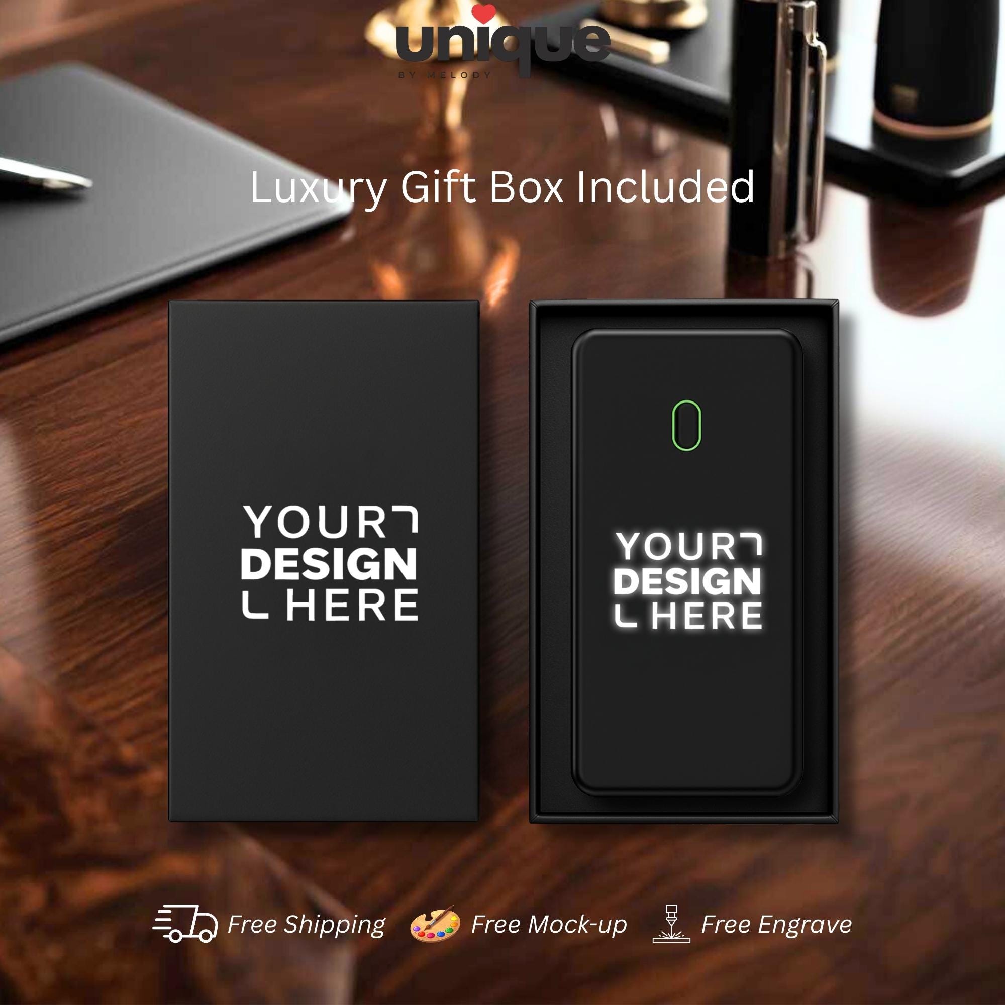 Magsafe Charger Light Up Logo Custom Executive Fast Charging Magnetic Portable Powerbank Wireless Luxury Corporate VIP Client Tech Gift