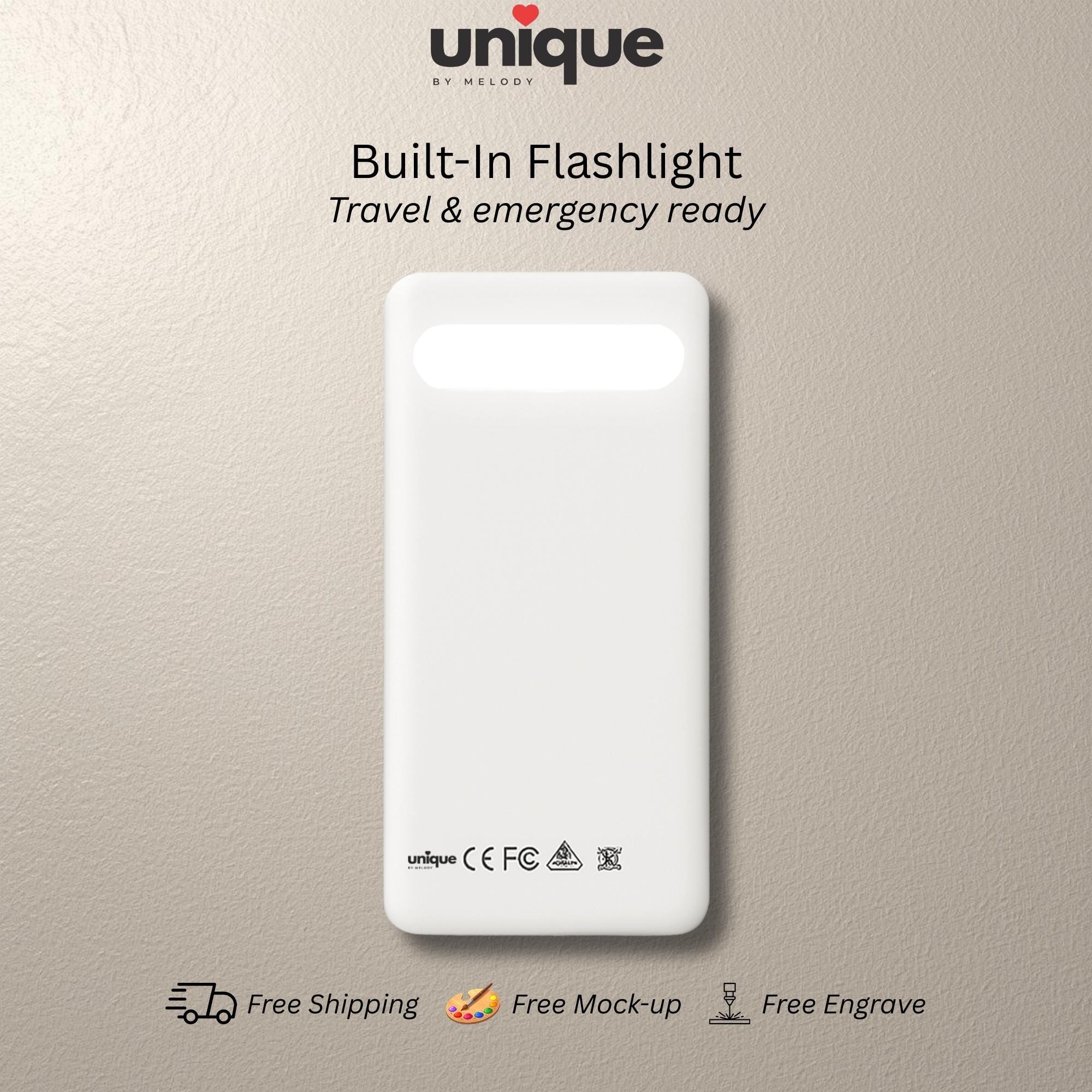 Custom Logo Portable Charger Pearl White Powerbank PD Fast Charging Corporate Conference Client Employee Appreciation Onboarding Gift