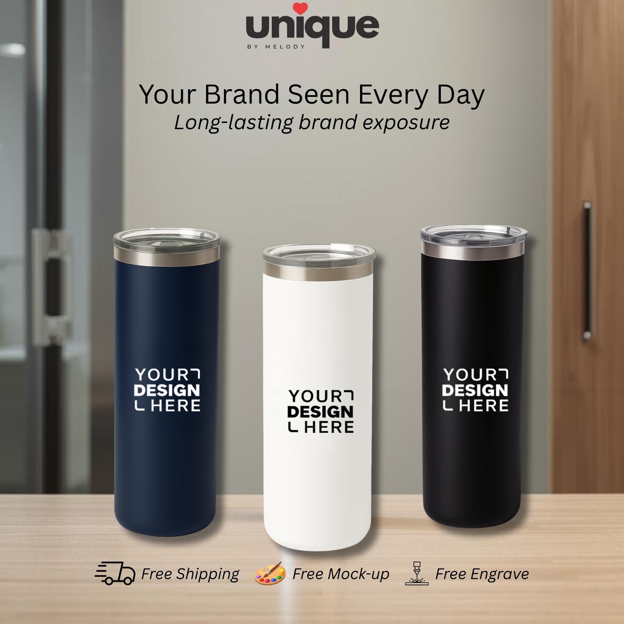 Custom Logo 16oz Tumbler Stainless Steel Engraved Corporate Employee Client Gift Company Swag Coffee Office Promo Drinkware Event Giveaway